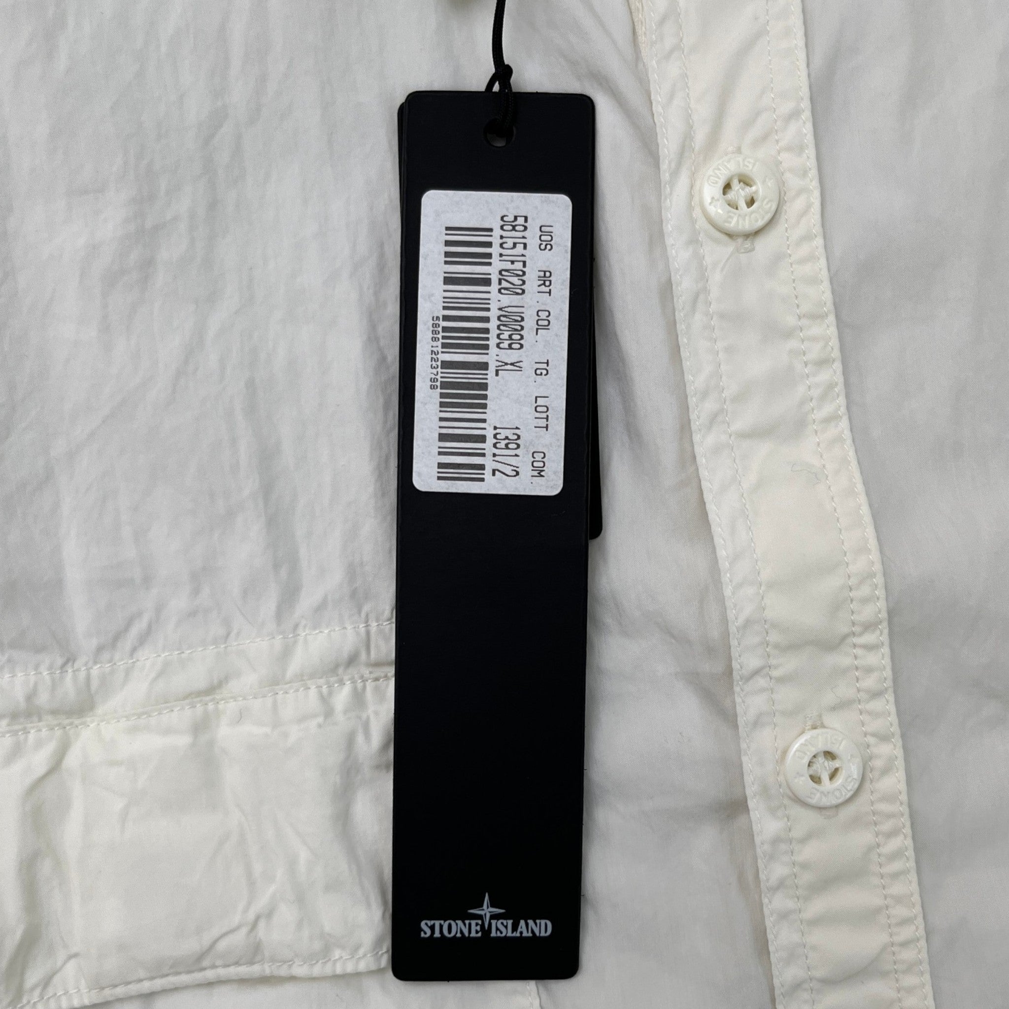 Men's Compass Logo Patch Long Sleeve Shirt White Size XL