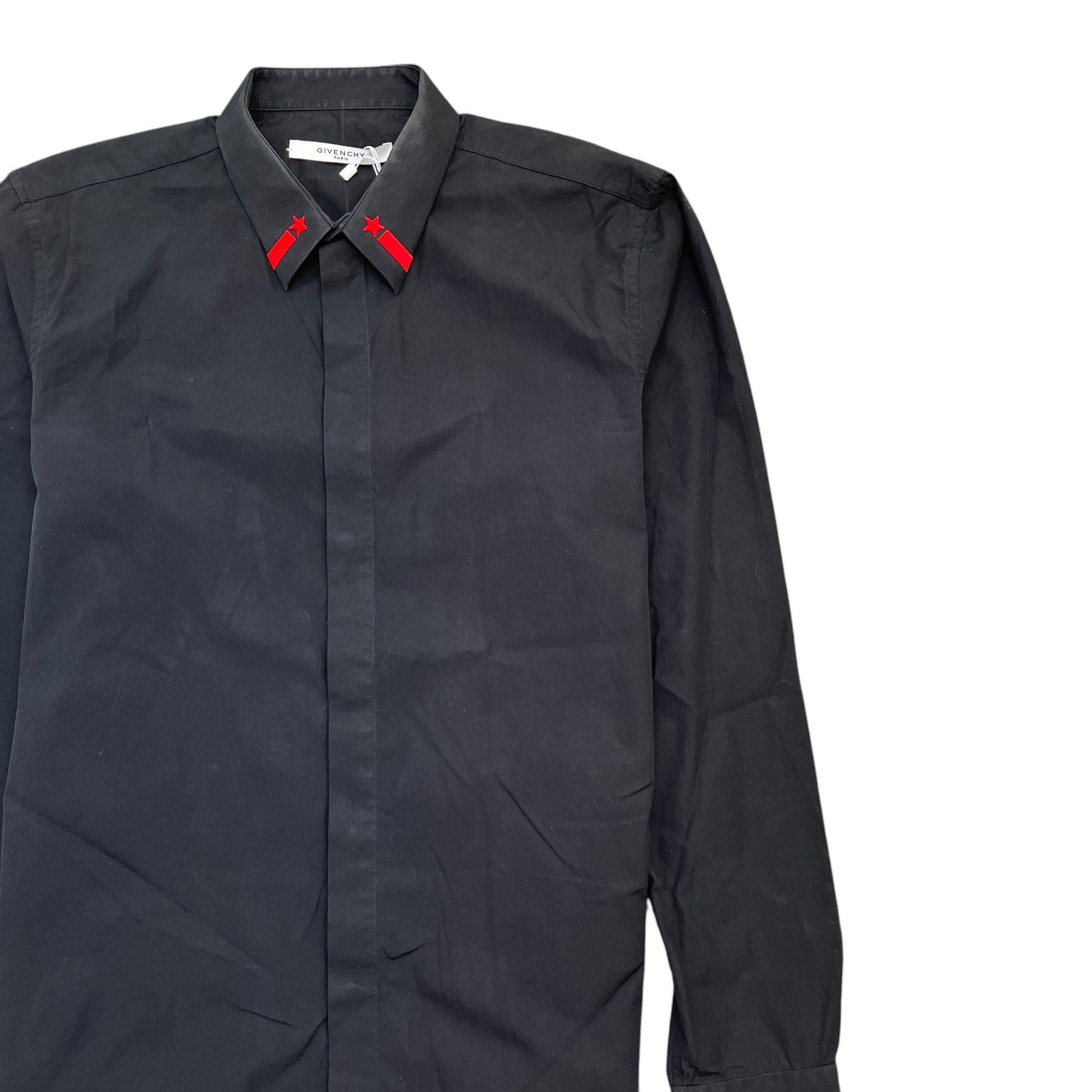 Men's Embroidered Star Shirt Black Size L