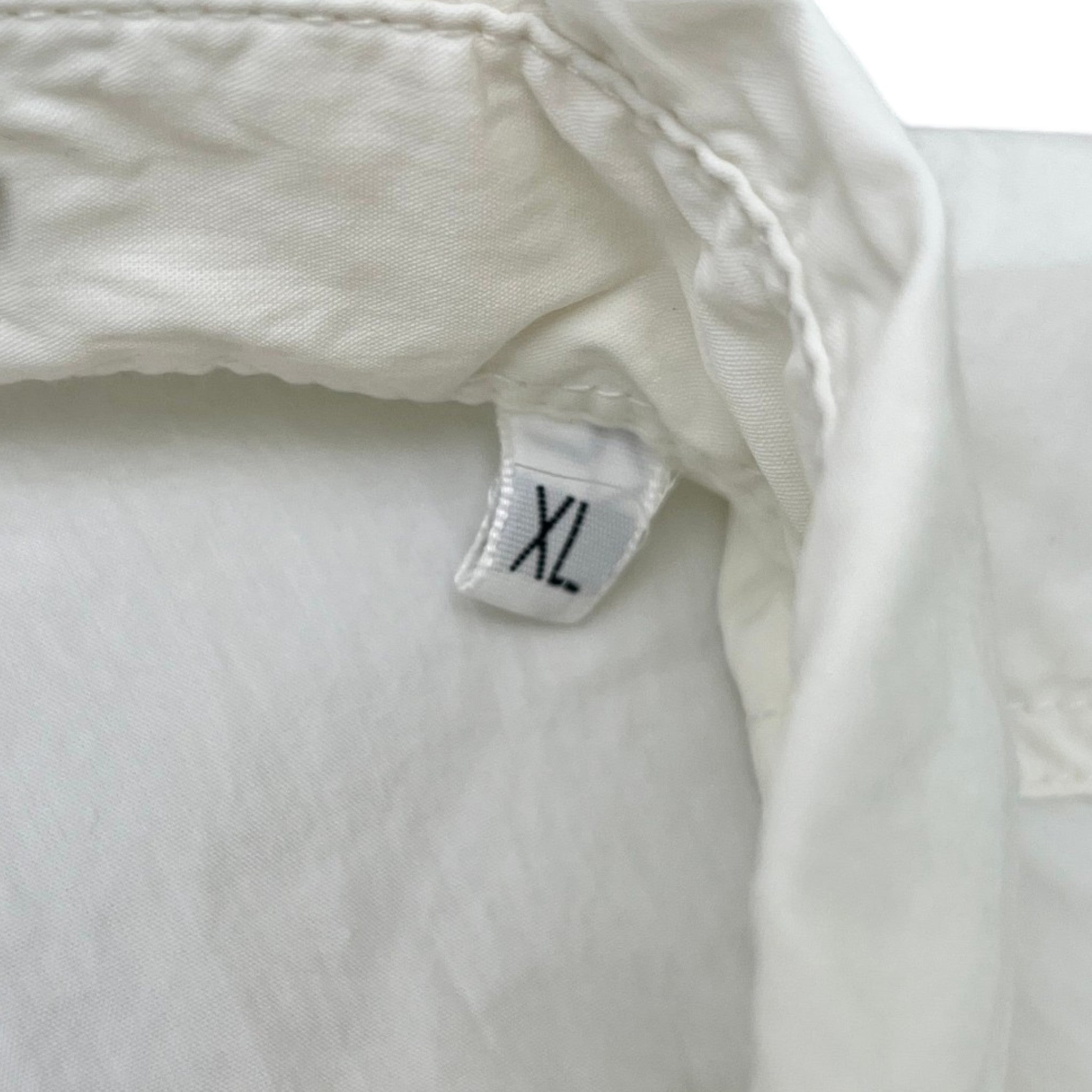 Men's Compass Logo Patch Long Sleeve Shirt White Size XL