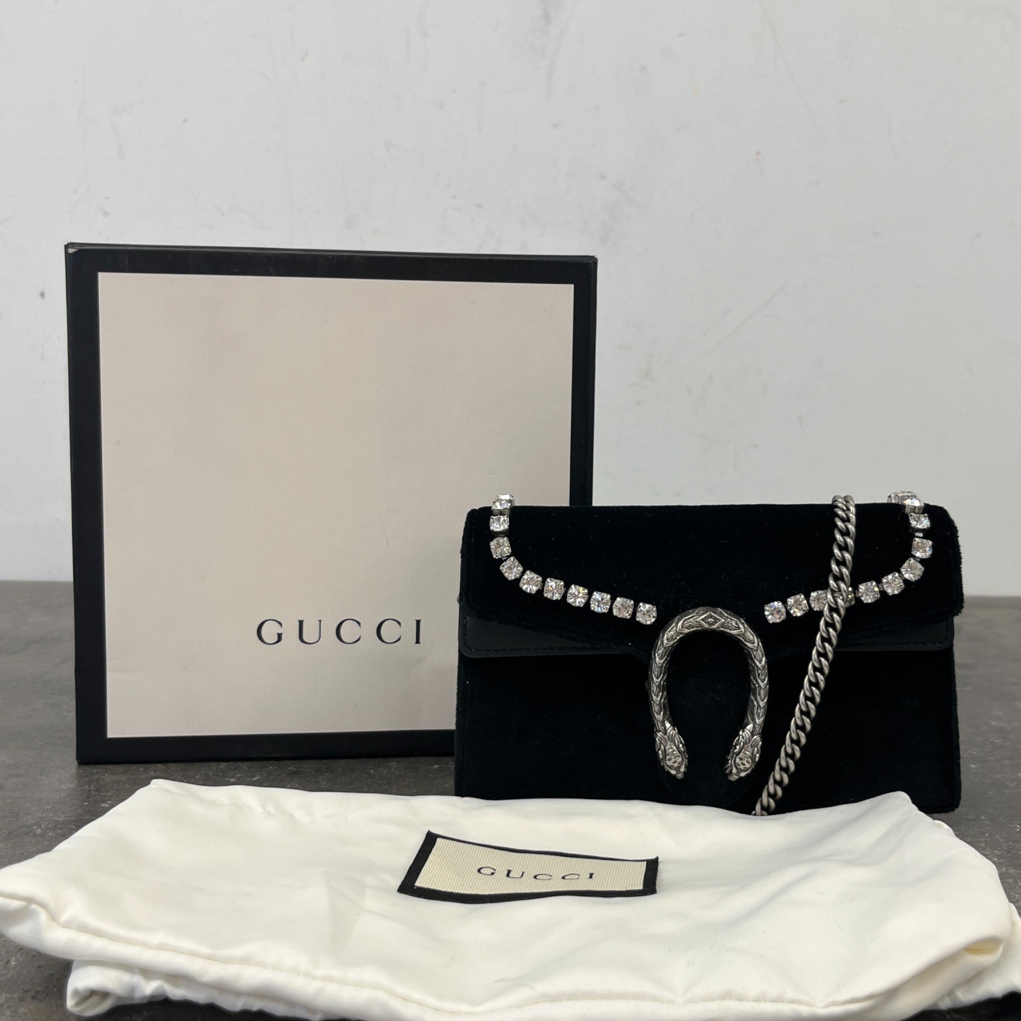 Women's Dionysus Mini Velvet Bag Black