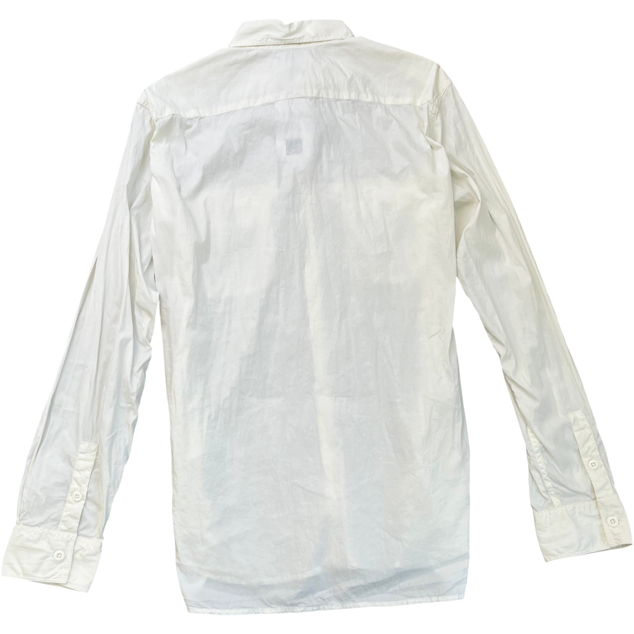 Men's Compass Logo Patch Long Sleeve Shirt White Size XL