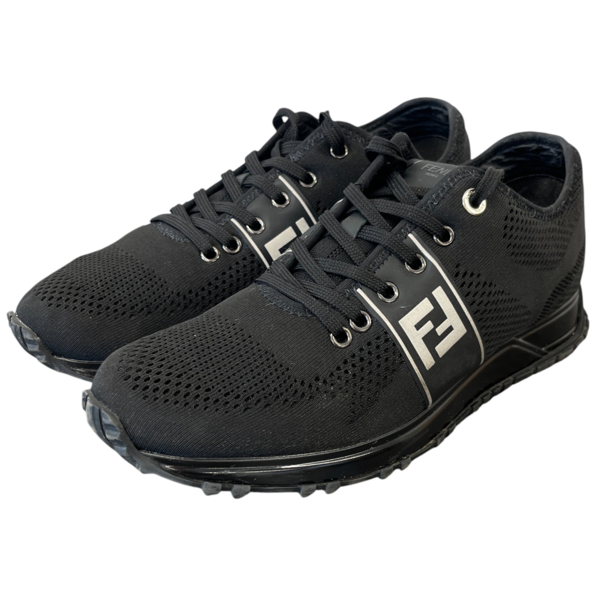 Men's Ff Logo Low Trainers Black Size EU 42 / UK 8