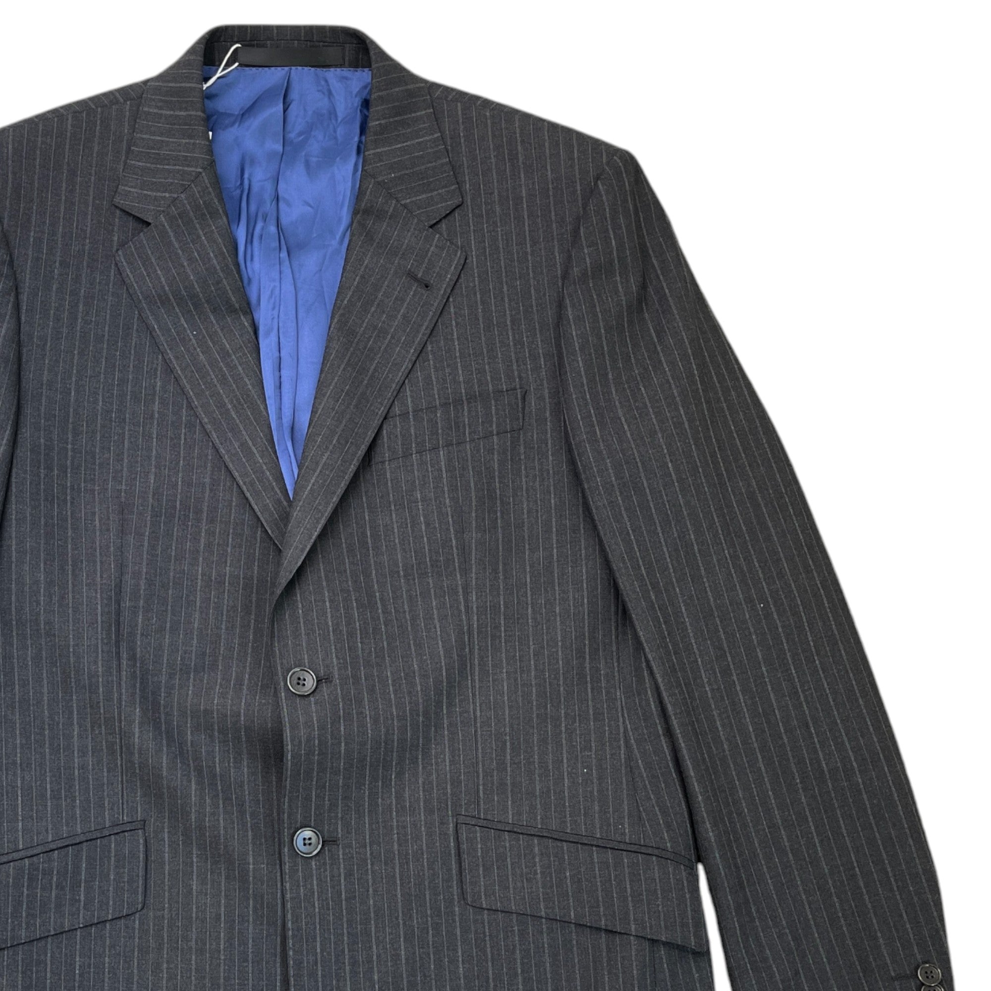Men's Pin-Strip Blazer Jacket Grey Size L