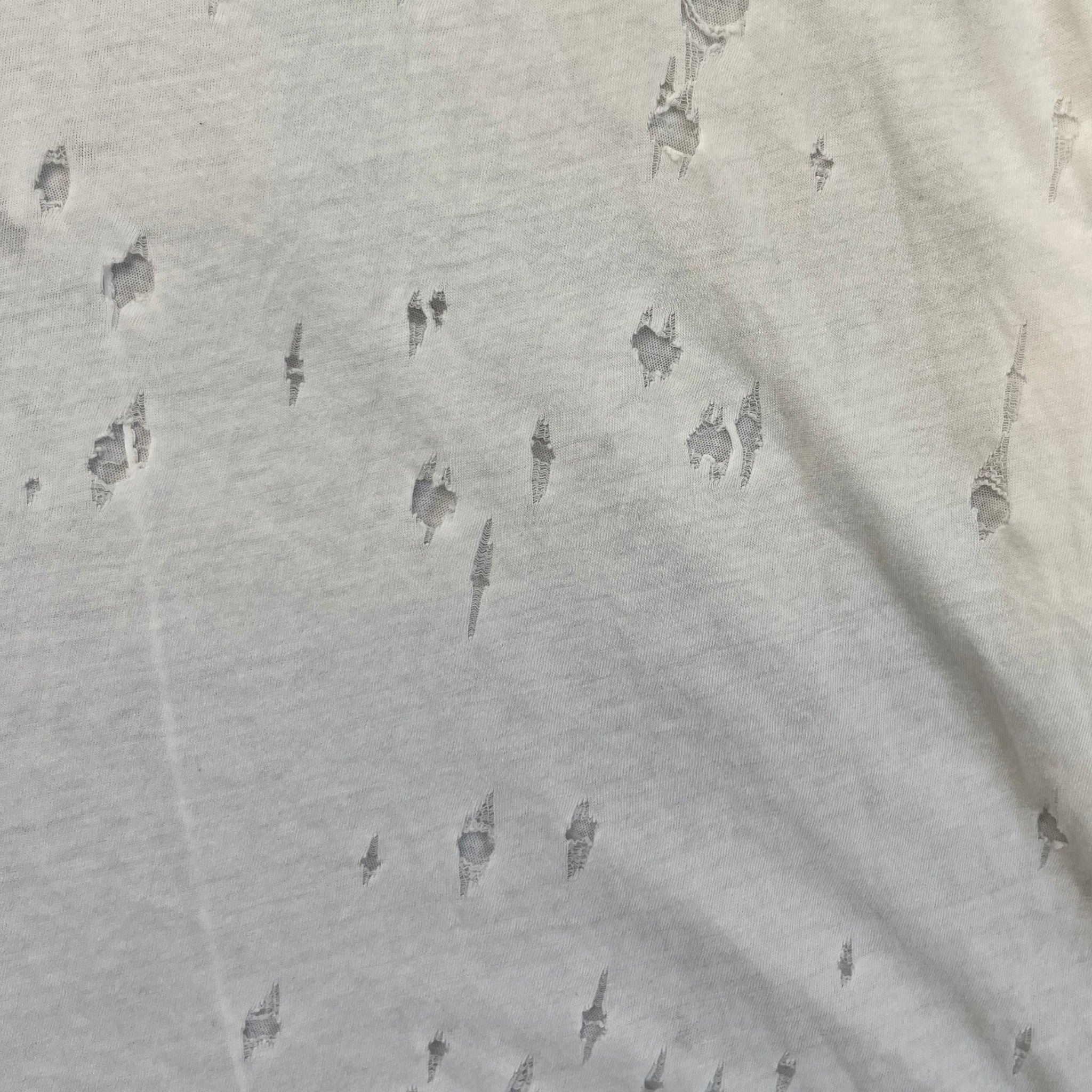 Women's Distressed Logo Print T-Shirt White Size S