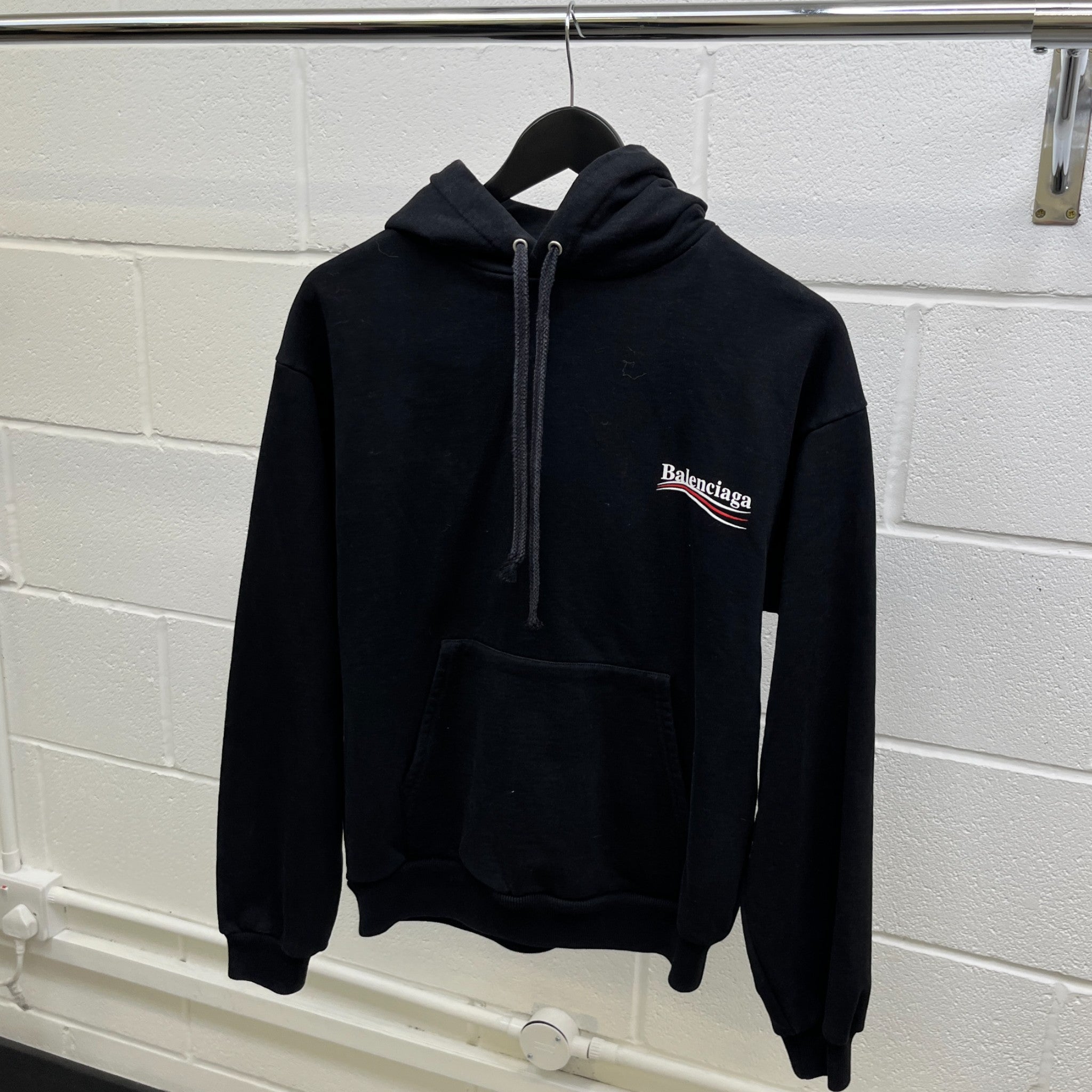 Men's Political Logo Hoodie Black Size S