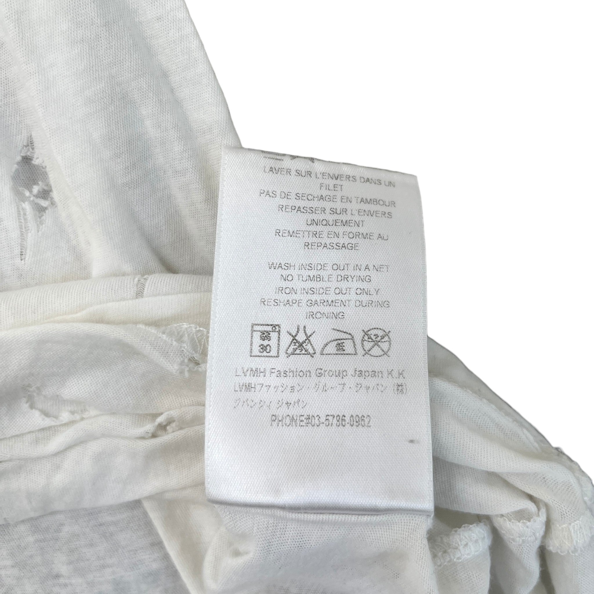 Women's Distressed Logo Print T-Shirt White Size S