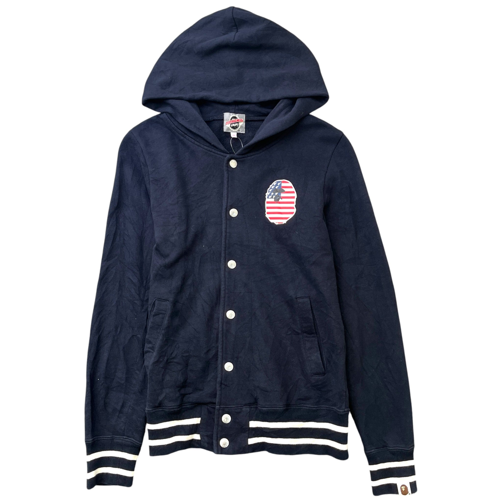 Men's Usa Print Hoodie Navy Size XS