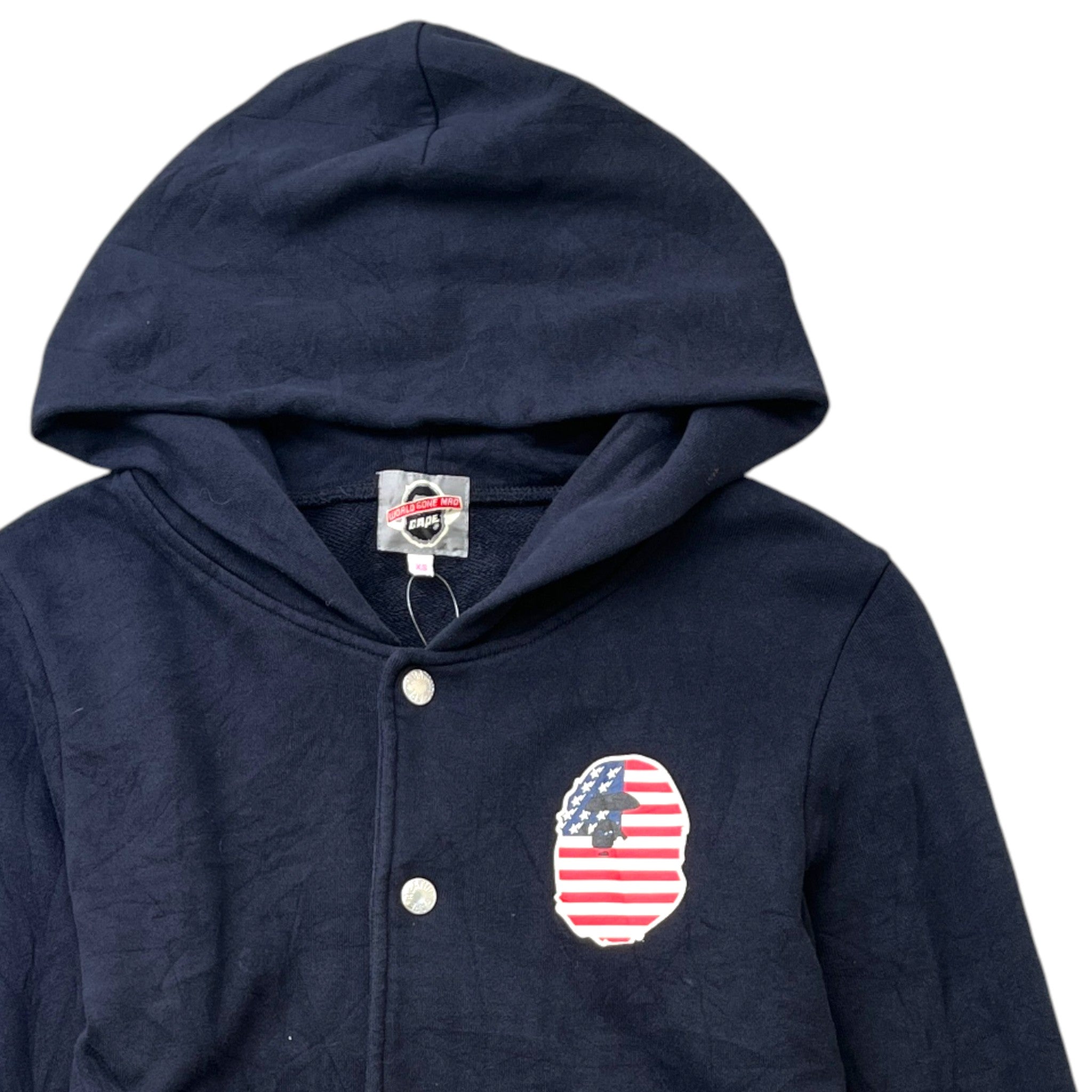 Men's Usa Print Hoodie Navy Size XS