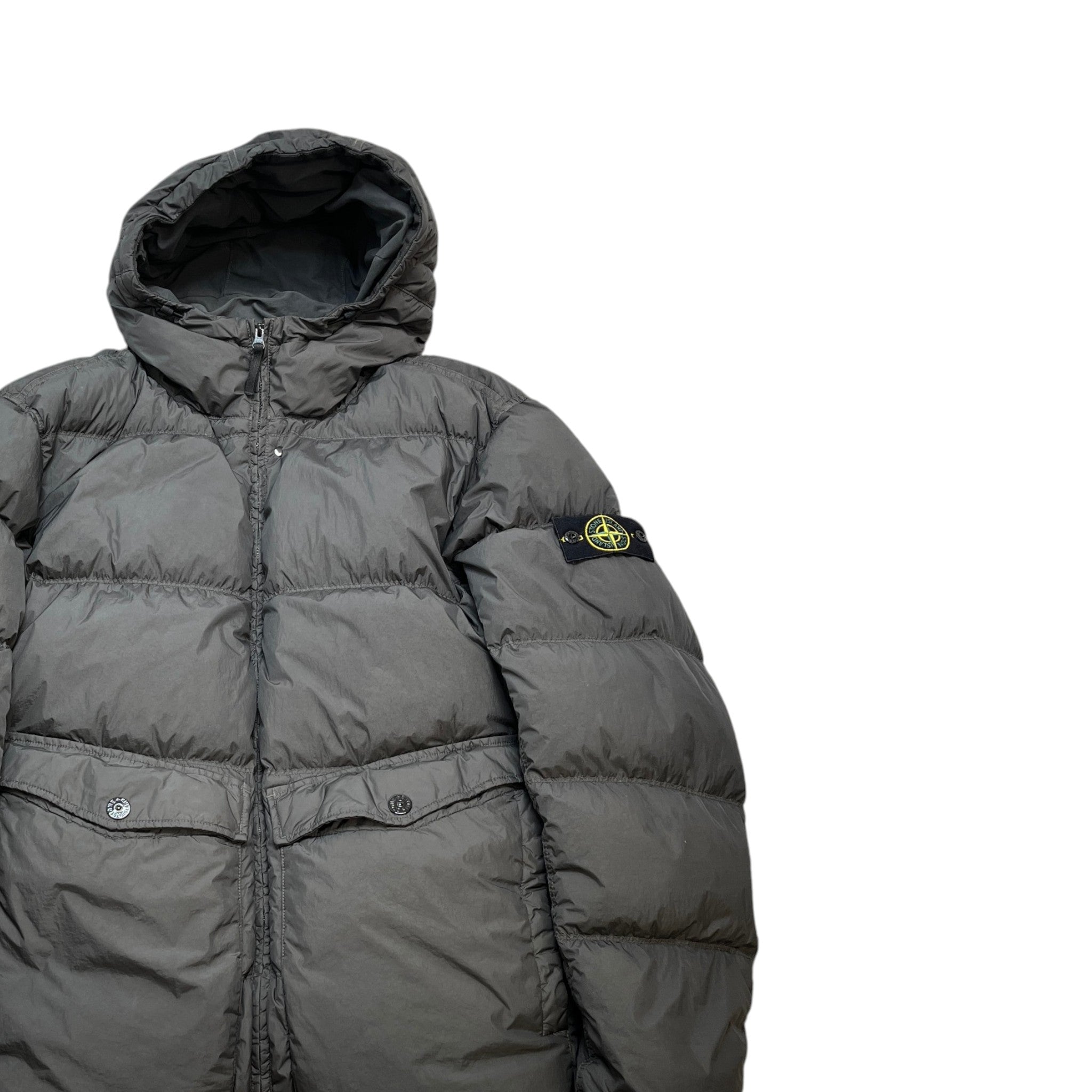 Men's Crinkle Reps Hooded Down Jacket Black Size XXXL