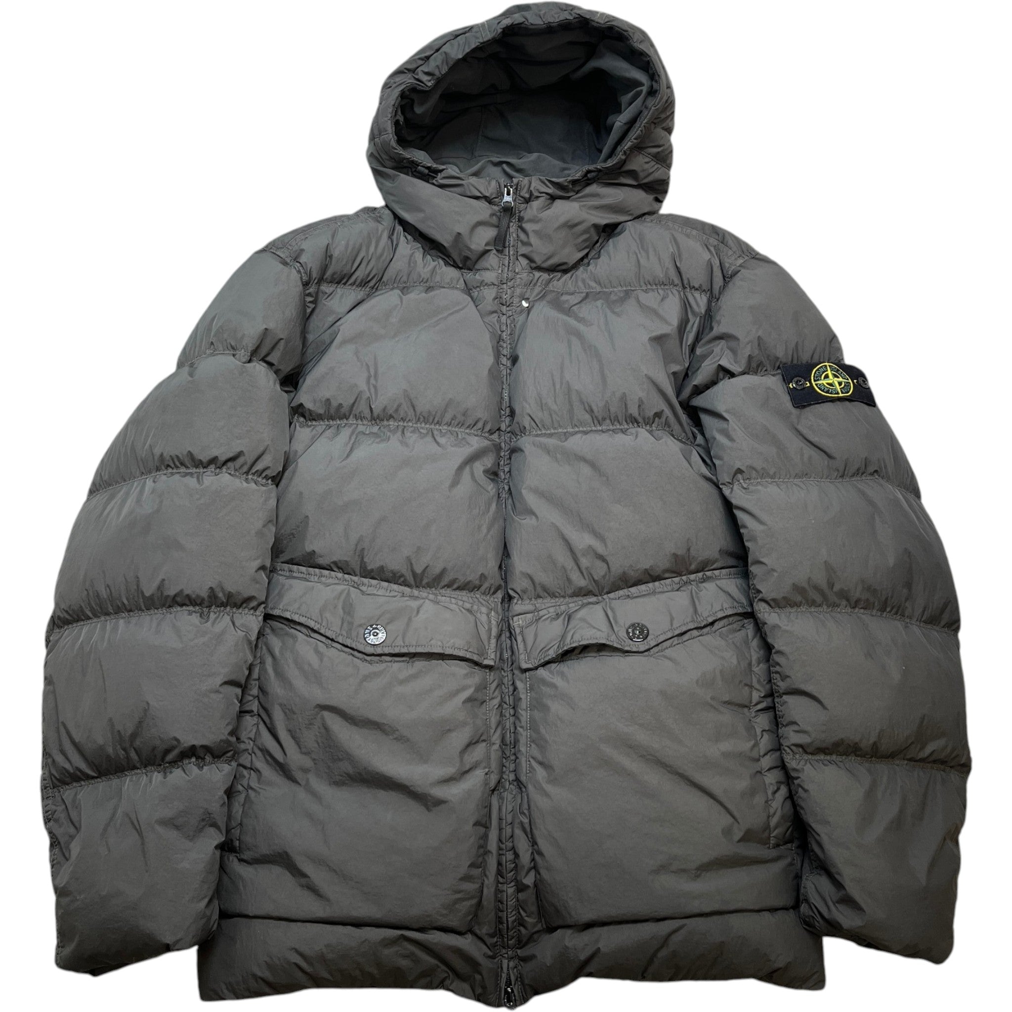 Men's Crinkle Reps Hooded Down Jacket Black Size XXXL