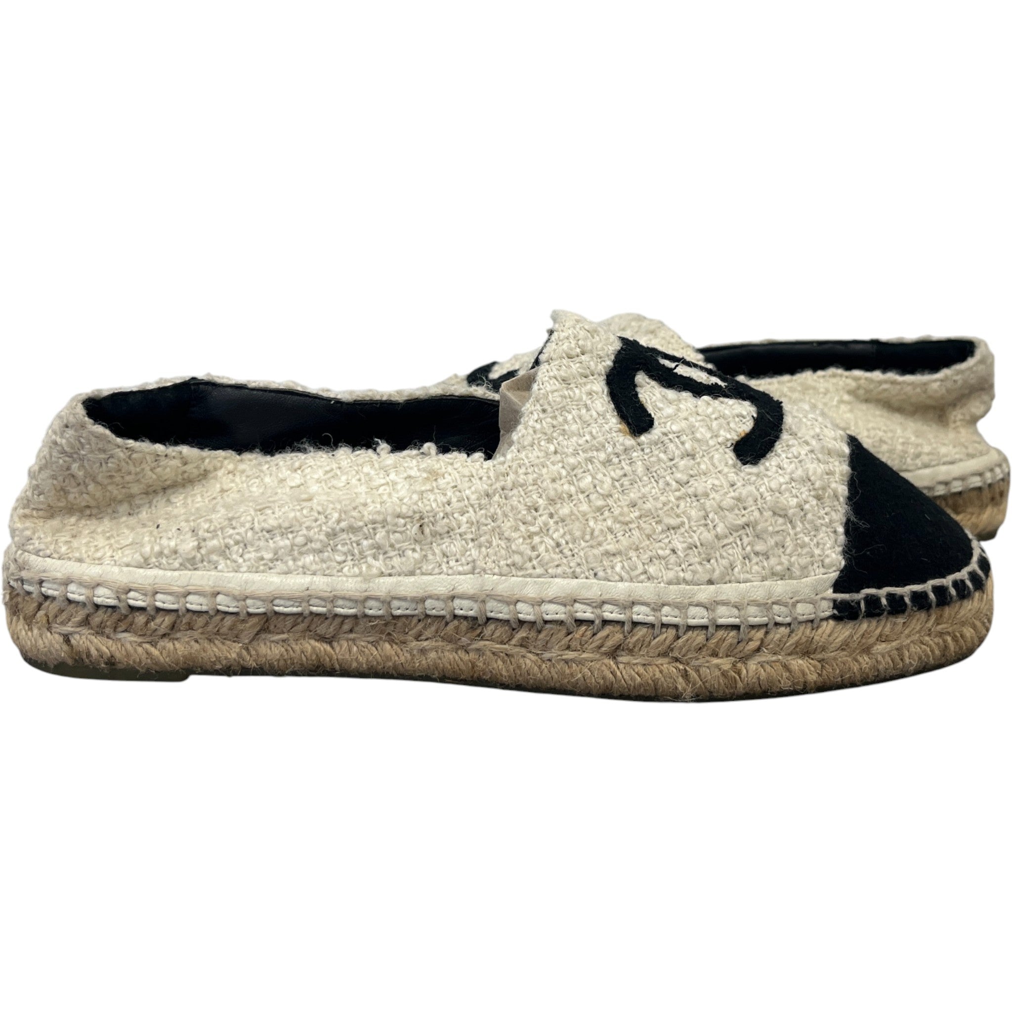 Women's Embroidered Cc Espadrilles Cream Size EU 40 / UK 7