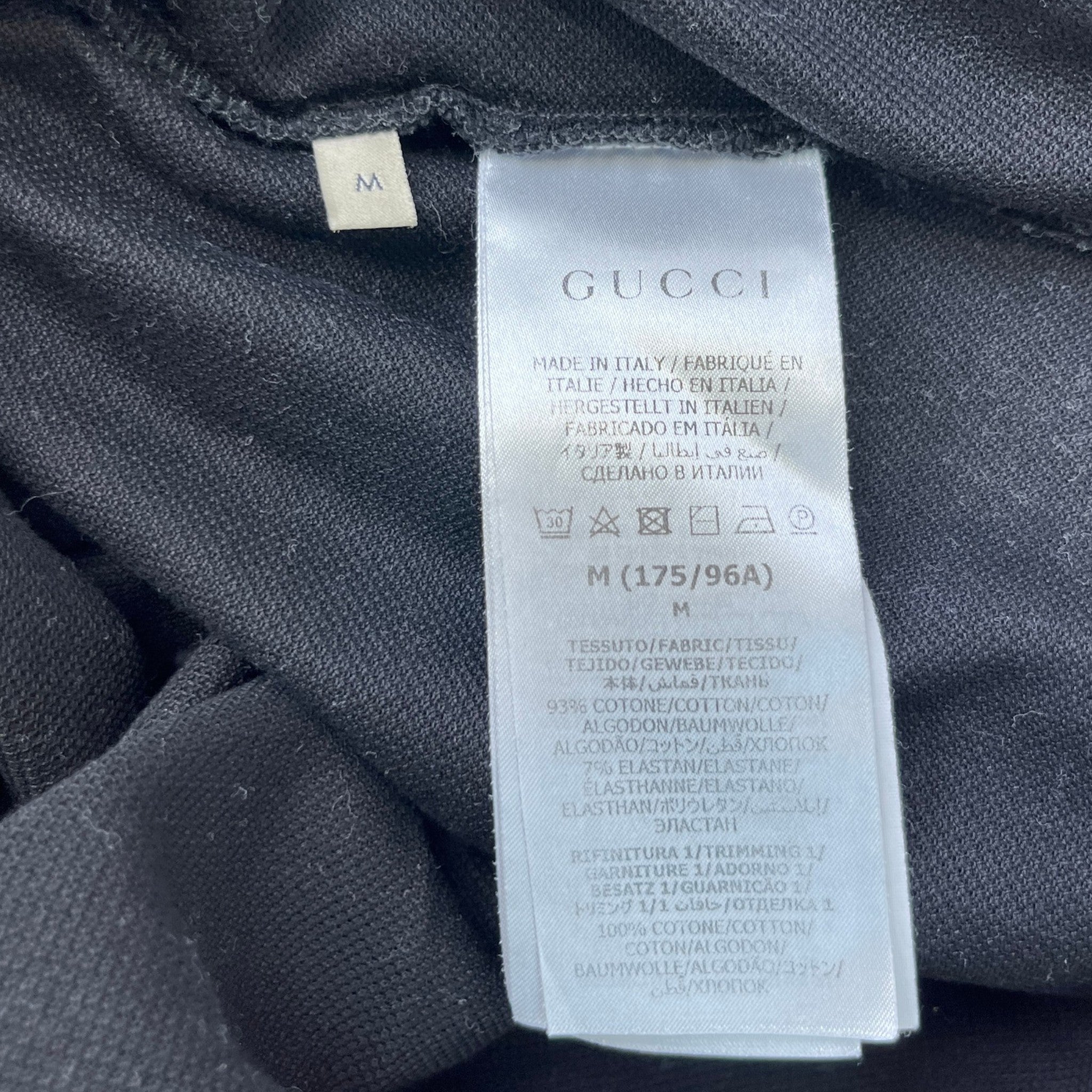 Men's Tape Logo Polo Shirt Black Size M