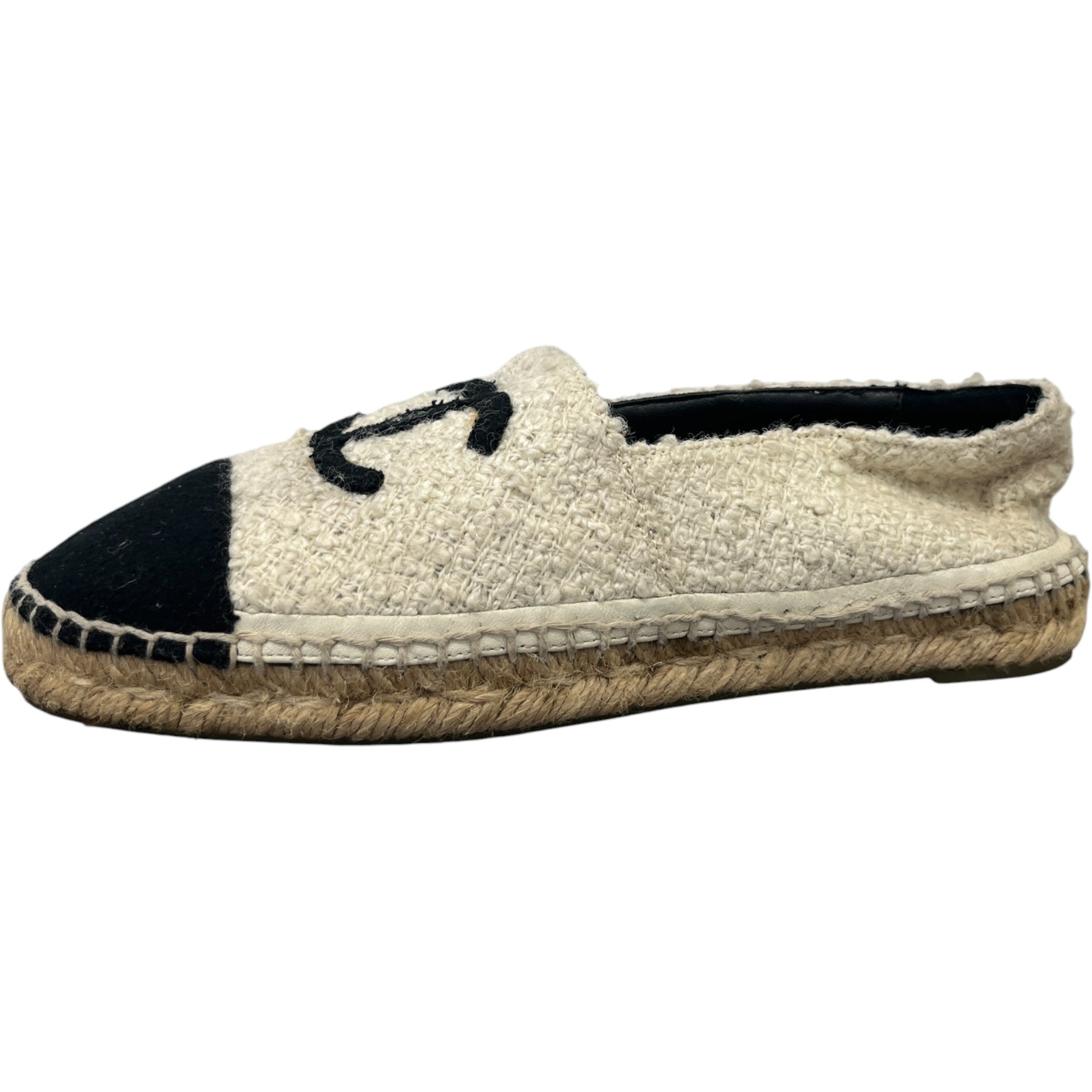 Women's Embroidered Cc Espadrilles Cream Size EU 40 / UK 7