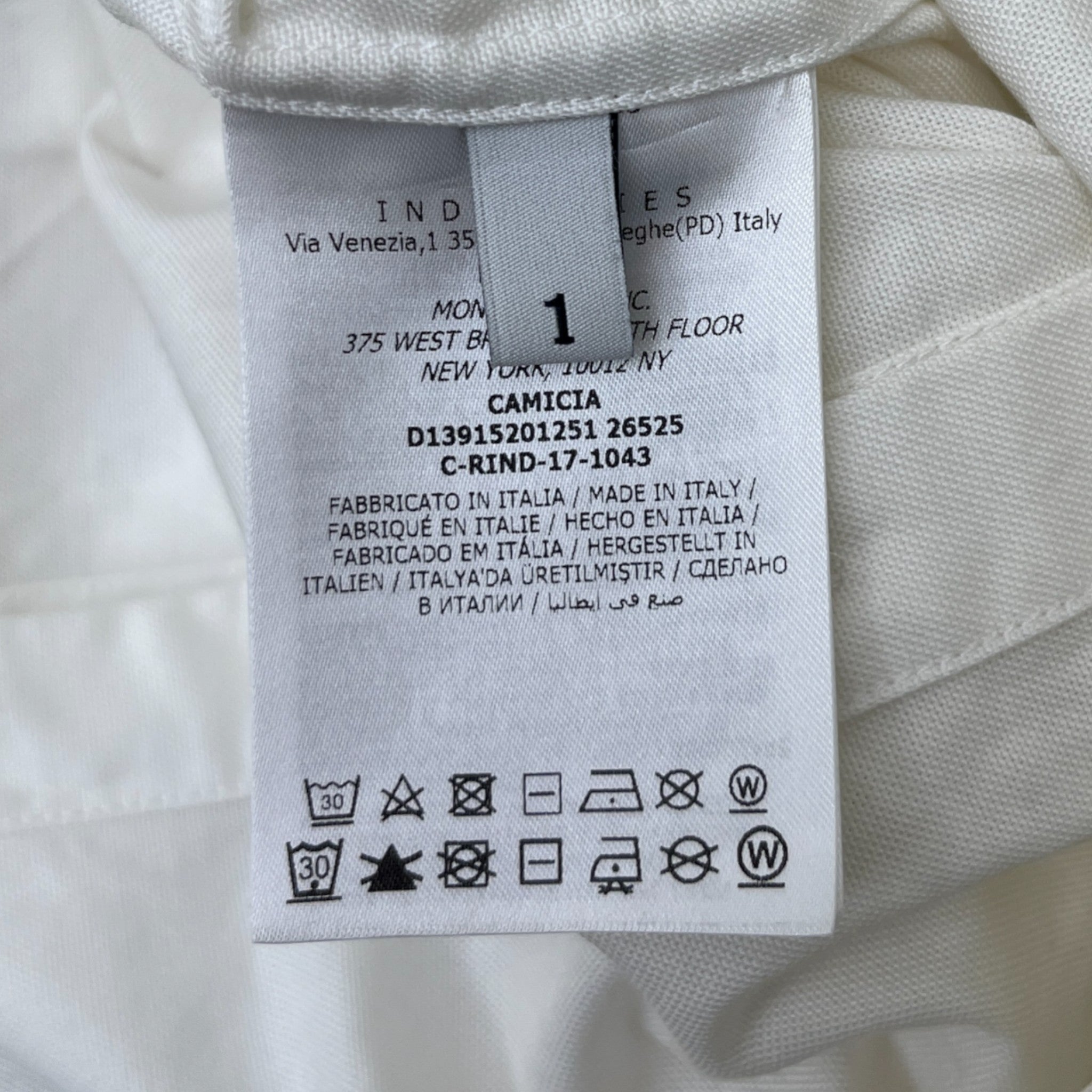 Men's Camicia Long Sleeve Shirt White Size S