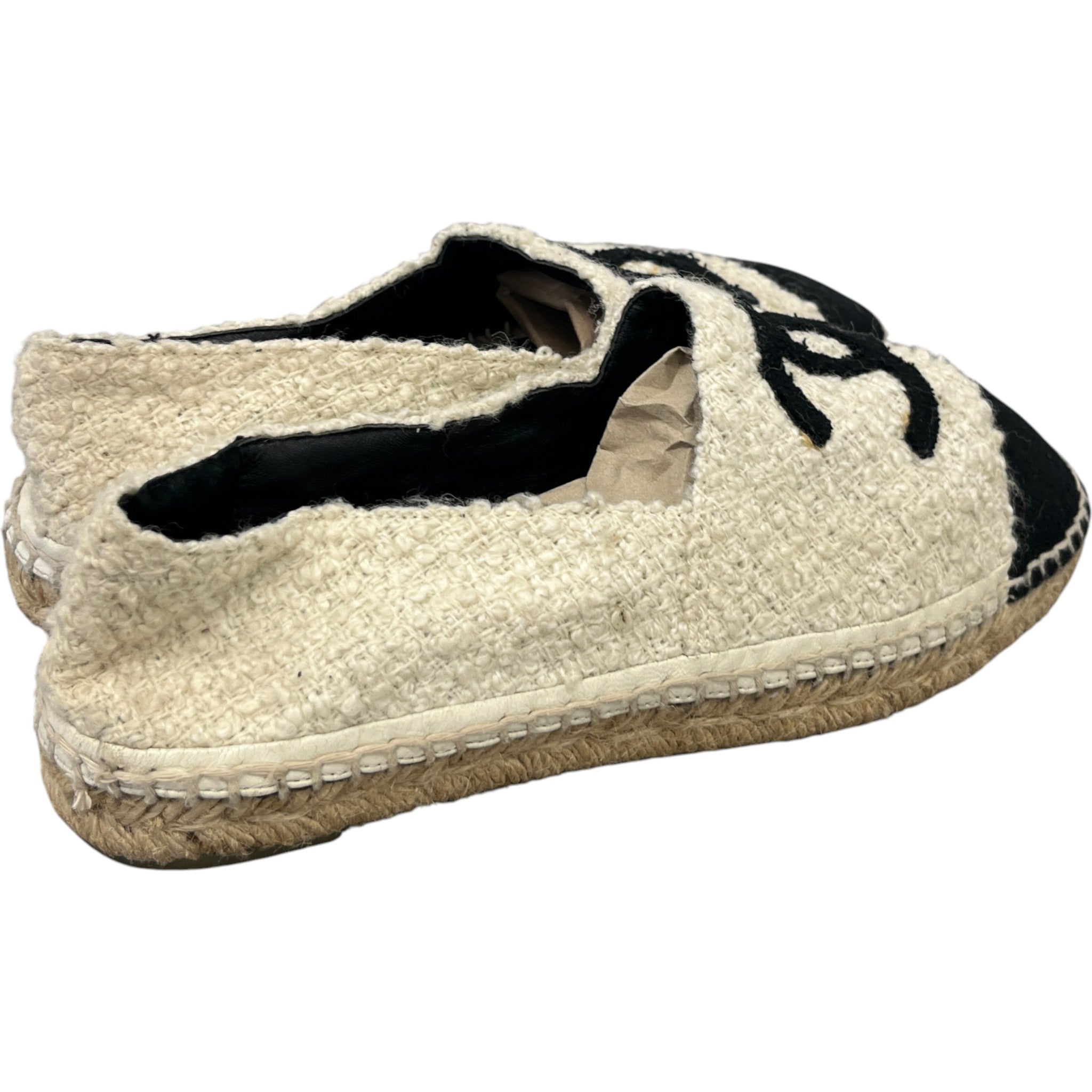 Women's Embroidered Cc Espadrilles Cream Size EU 40 / UK 7