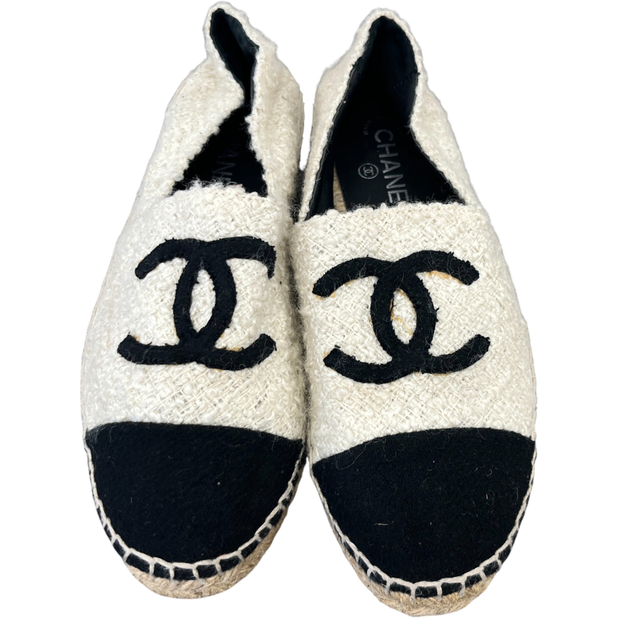 Women's Embroidered Cc Espadrilles Cream Size EU 40 / UK 7