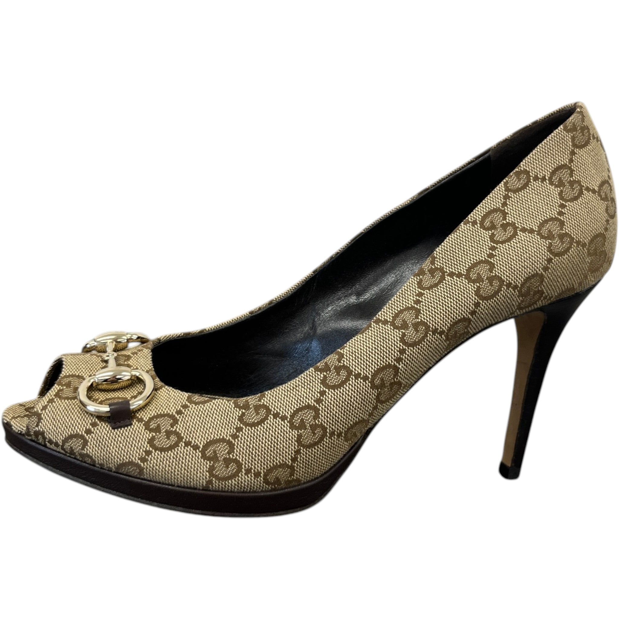 Women's Gg Supreme Horsebit Heels Beige Size EU 40 / UK 7