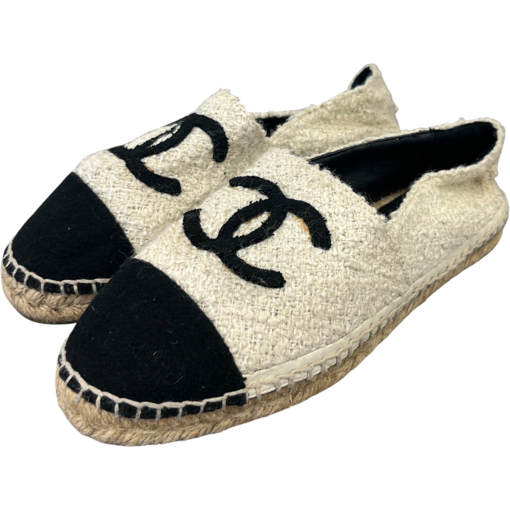 Women's Embroidered Cc Espadrilles Cream Size EU 40 / UK 7