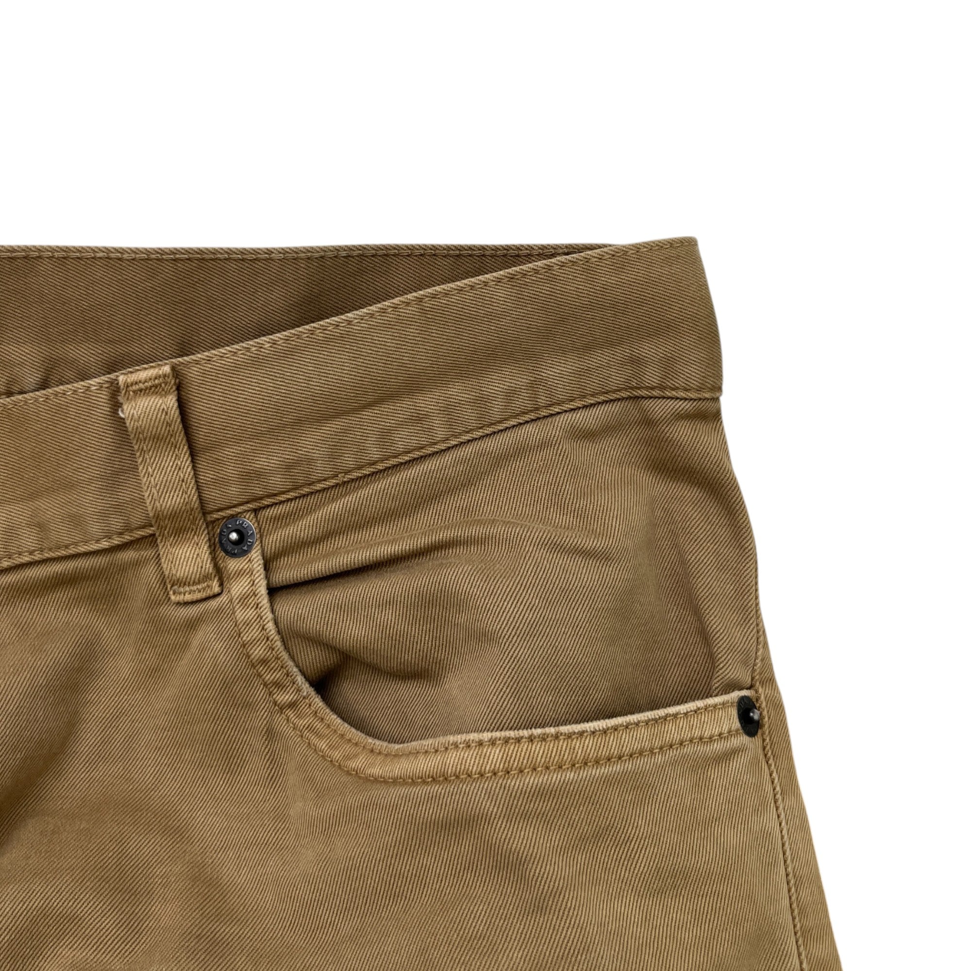 Men's Plaque Logo Jeans Beige Size Waist 36"