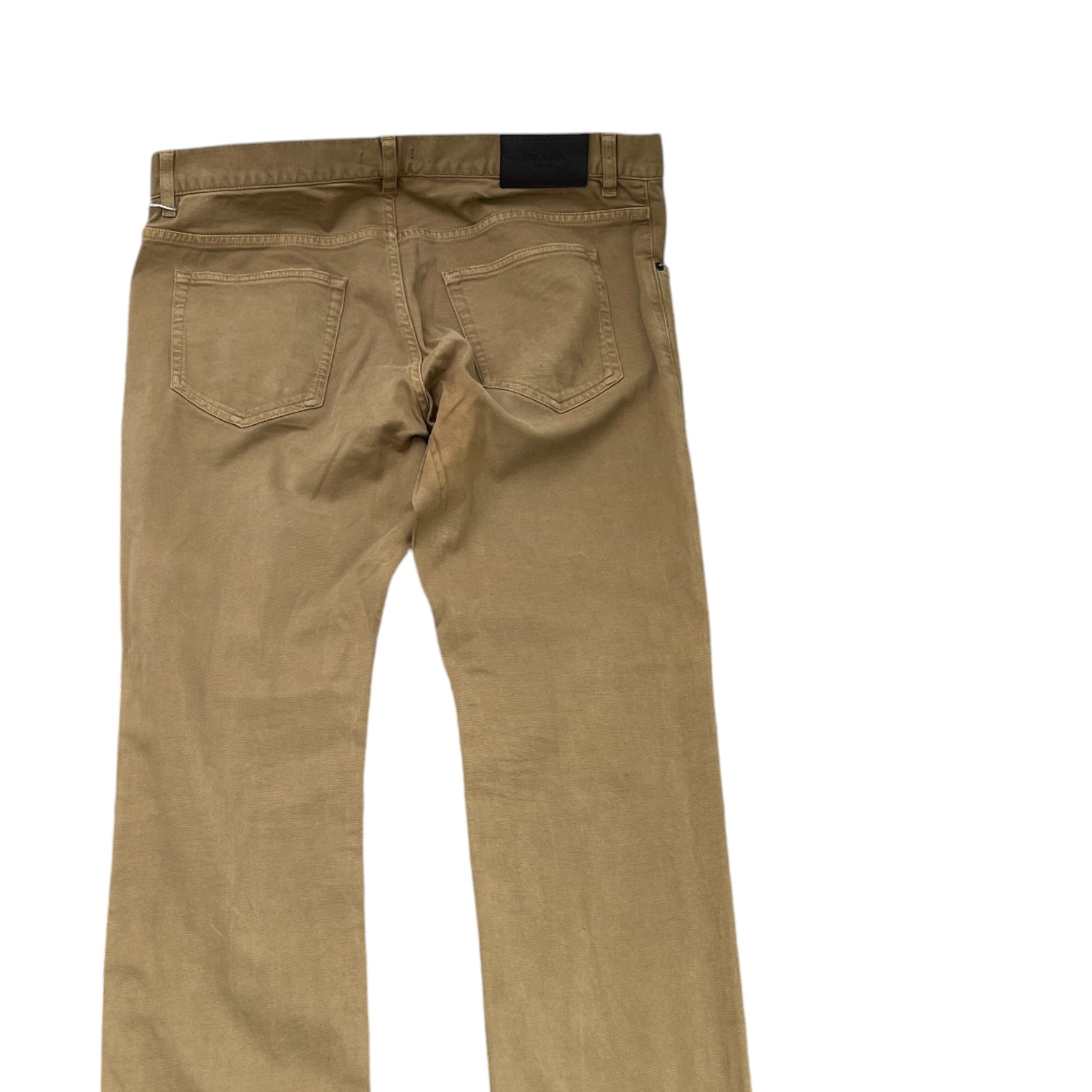 Men's Plaque Logo Jeans Beige Size Waist 36"