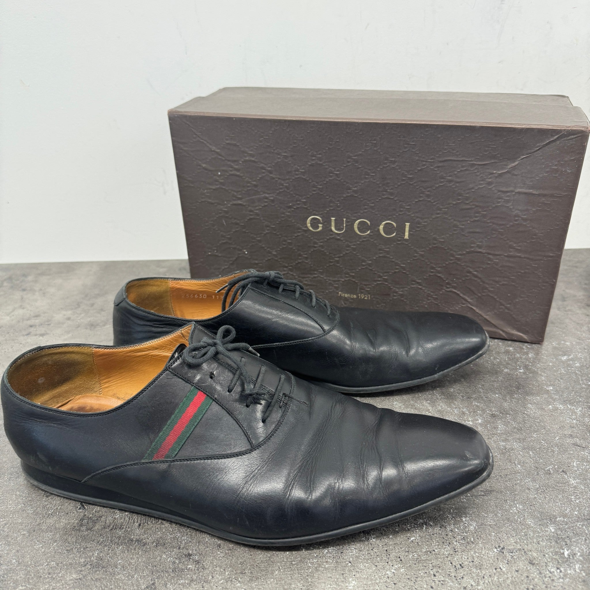 Men's Web Stripe Hebron Loafers Black Size EU 45.5 / UK 11.5