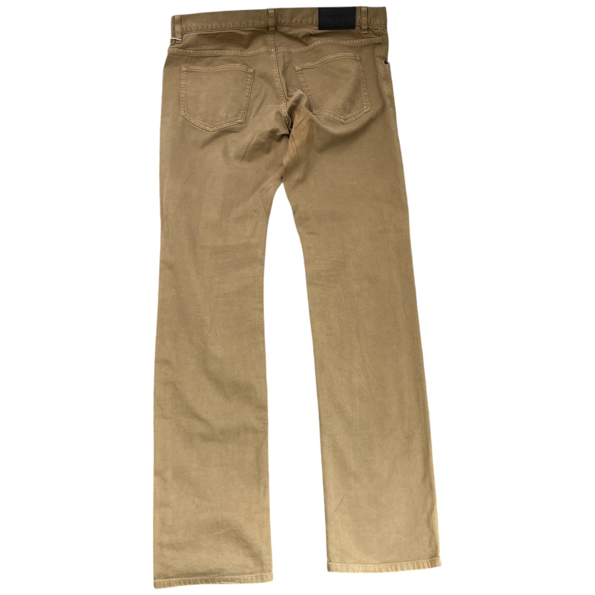 Men's Plaque Logo Jeans Beige Size Waist 36"