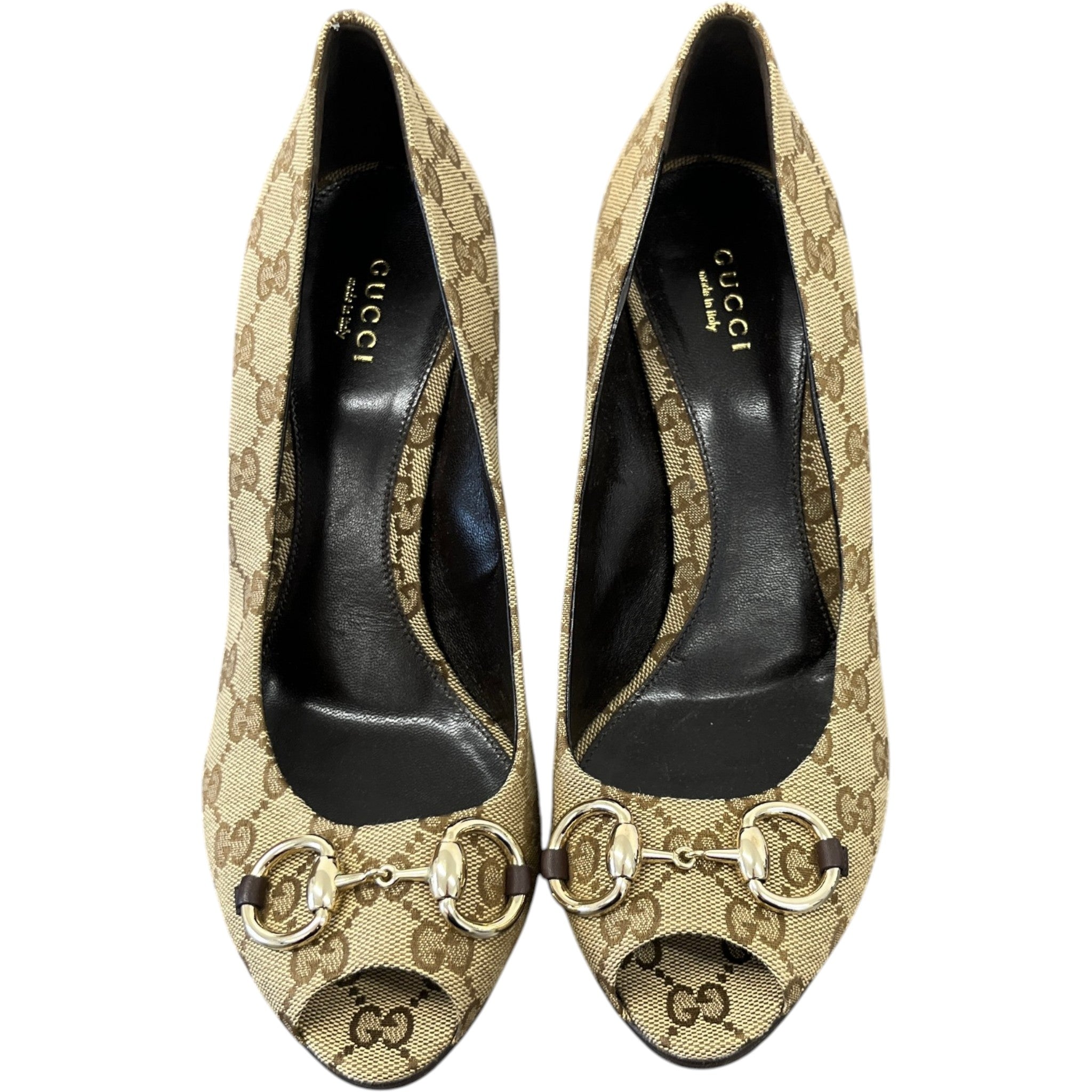Women's Gg Supreme Horsebit Heels Beige Size EU 40 / UK 7