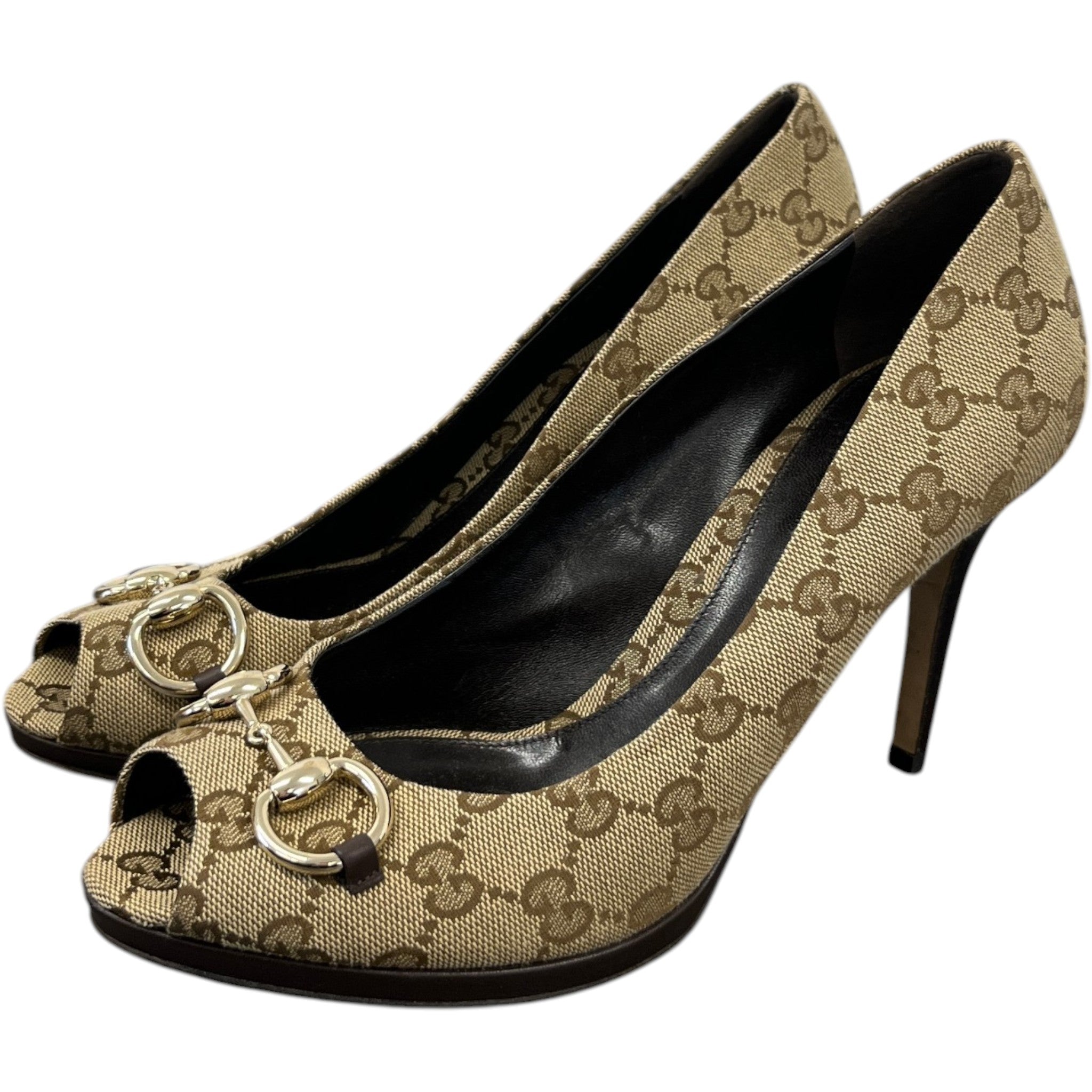 Women's Gg Supreme Horsebit Heels Beige Size EU 40 / UK 7