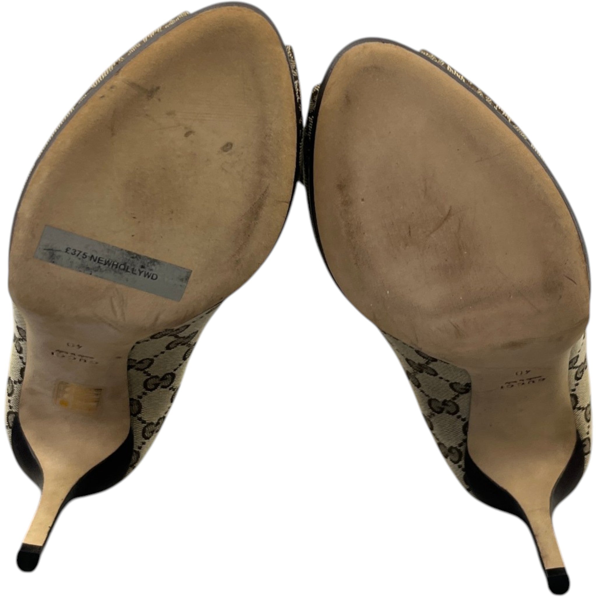 Women's Gg Supreme Horsebit Heels Beige Size EU 40 / UK 7