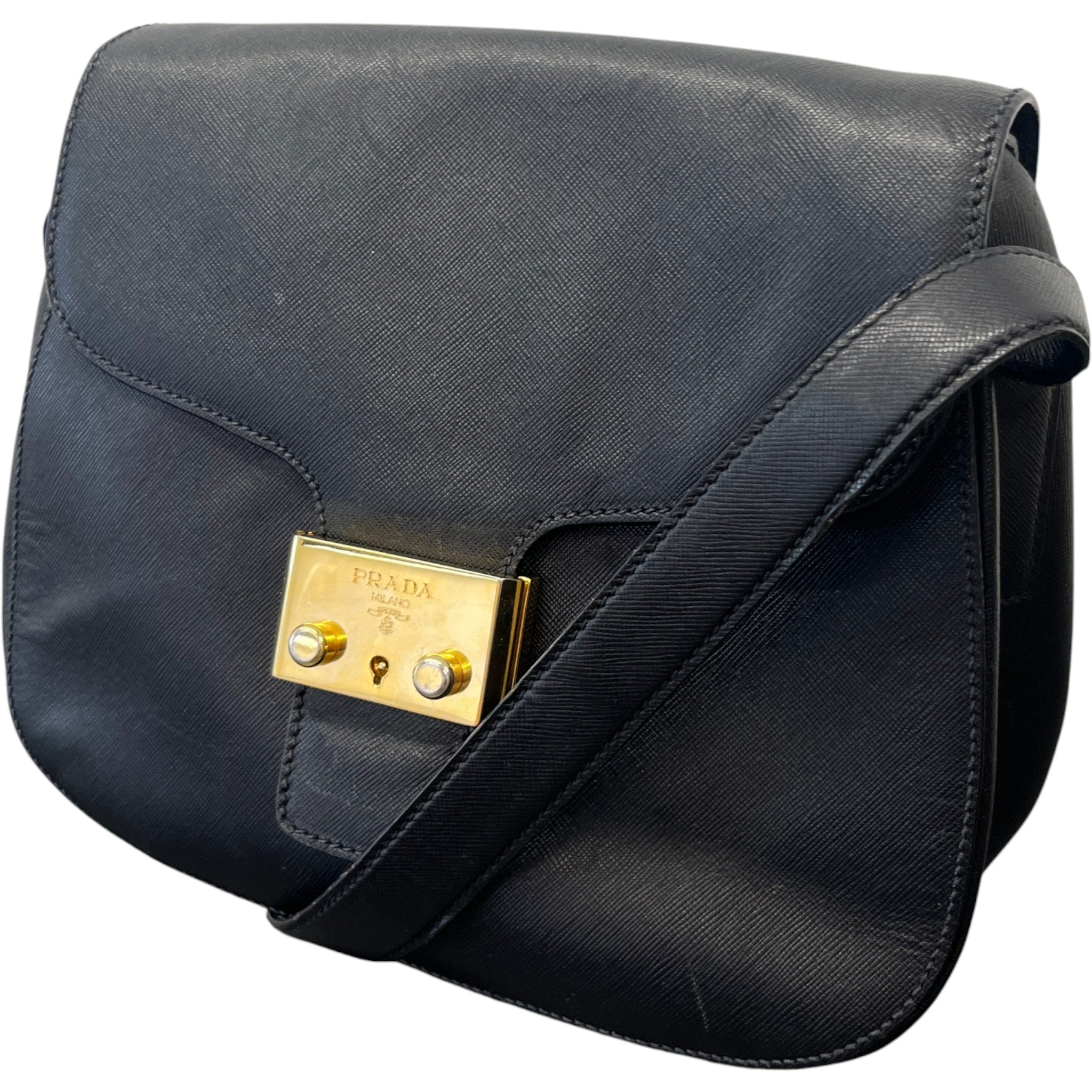 Women's Logo Buckle Crossbody Bag Black