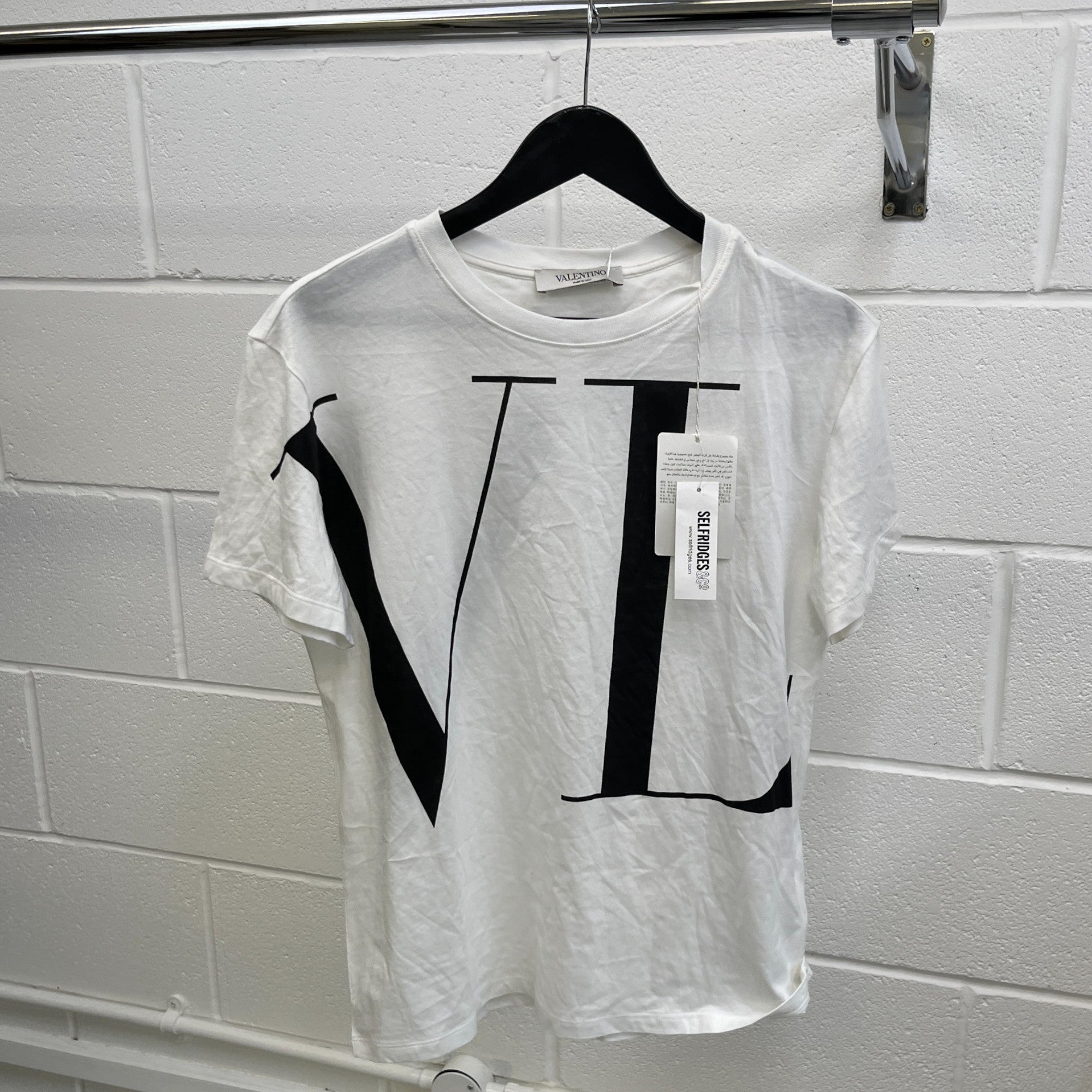 Men's Logo Print T-Shirt White Size XS