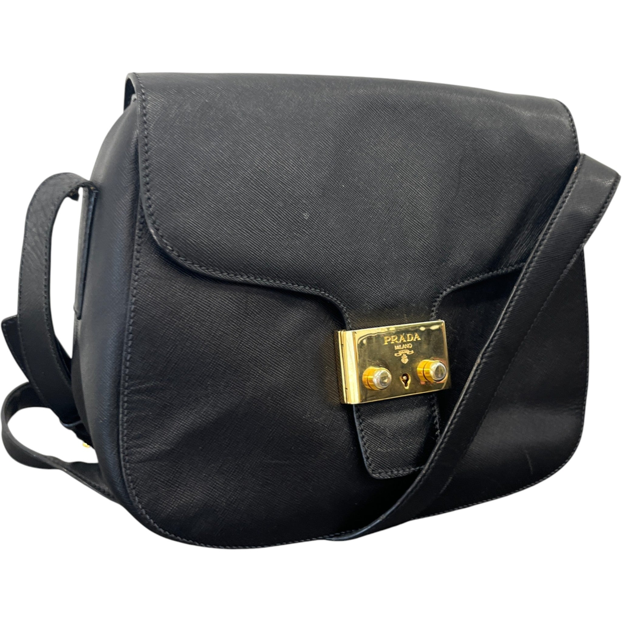 Women's Logo Buckle Crossbody Bag Black