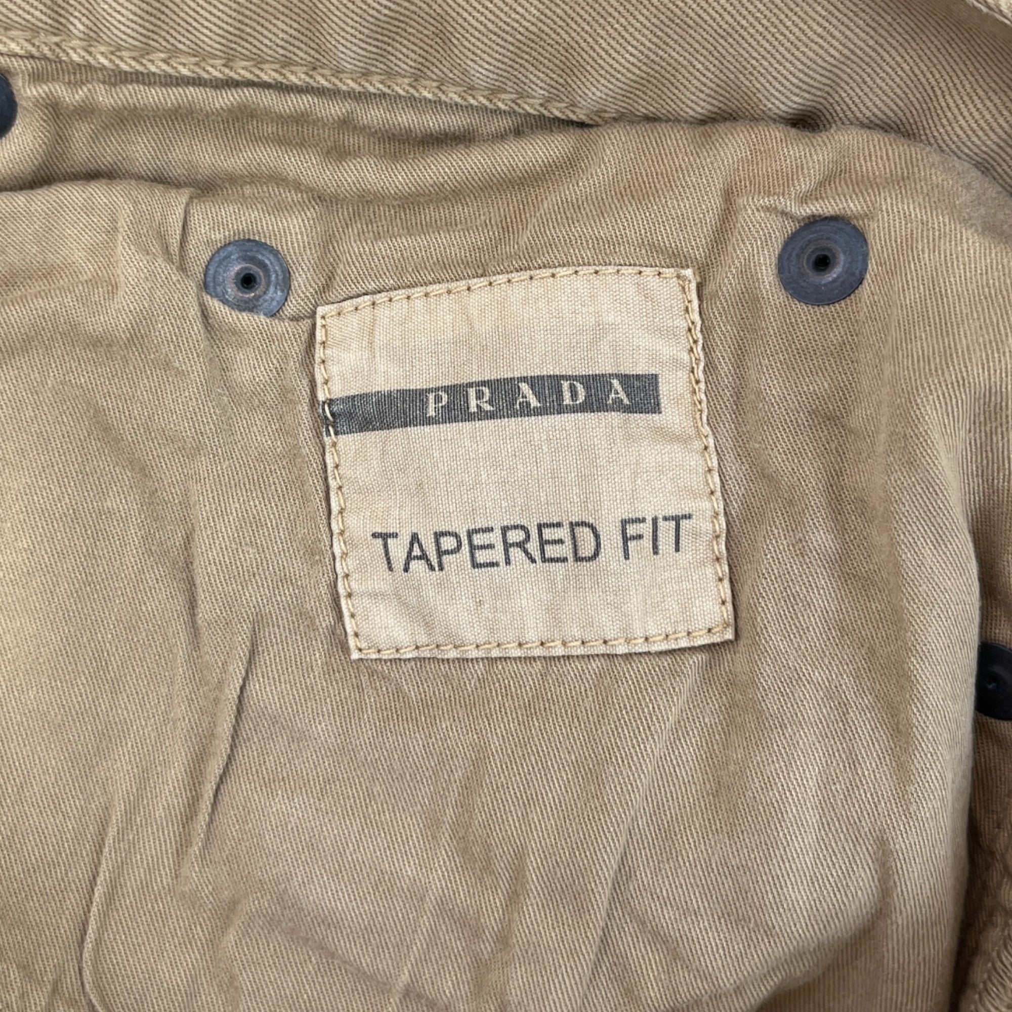 Men's Plaque Logo Jeans Beige Size Waist 36"