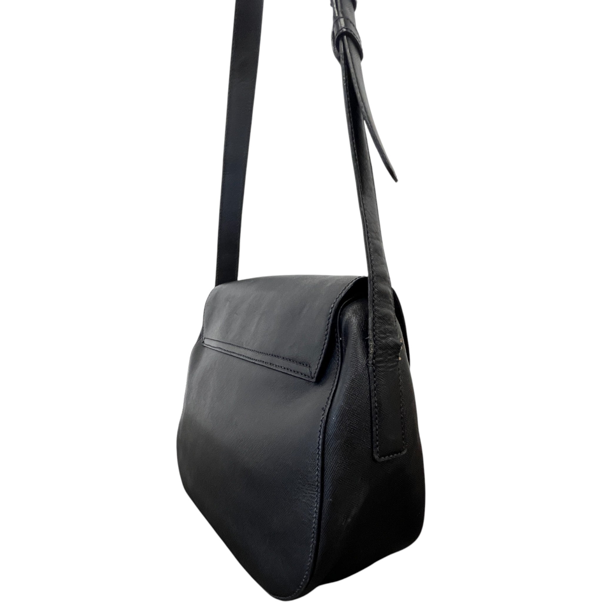 Women's Logo Buckle Crossbody Bag Black