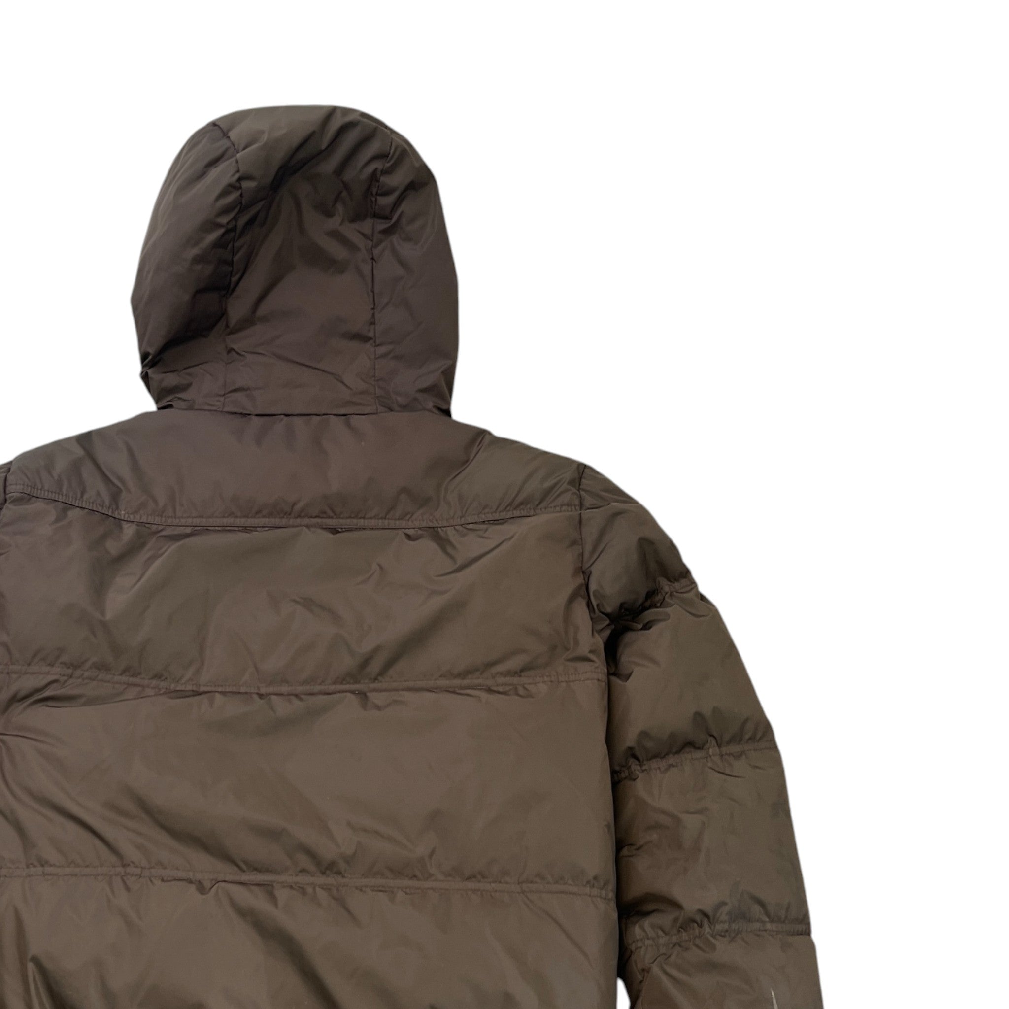 Men's Crest Emblem Badge Down Jacket Khaki Size IT 48 / M