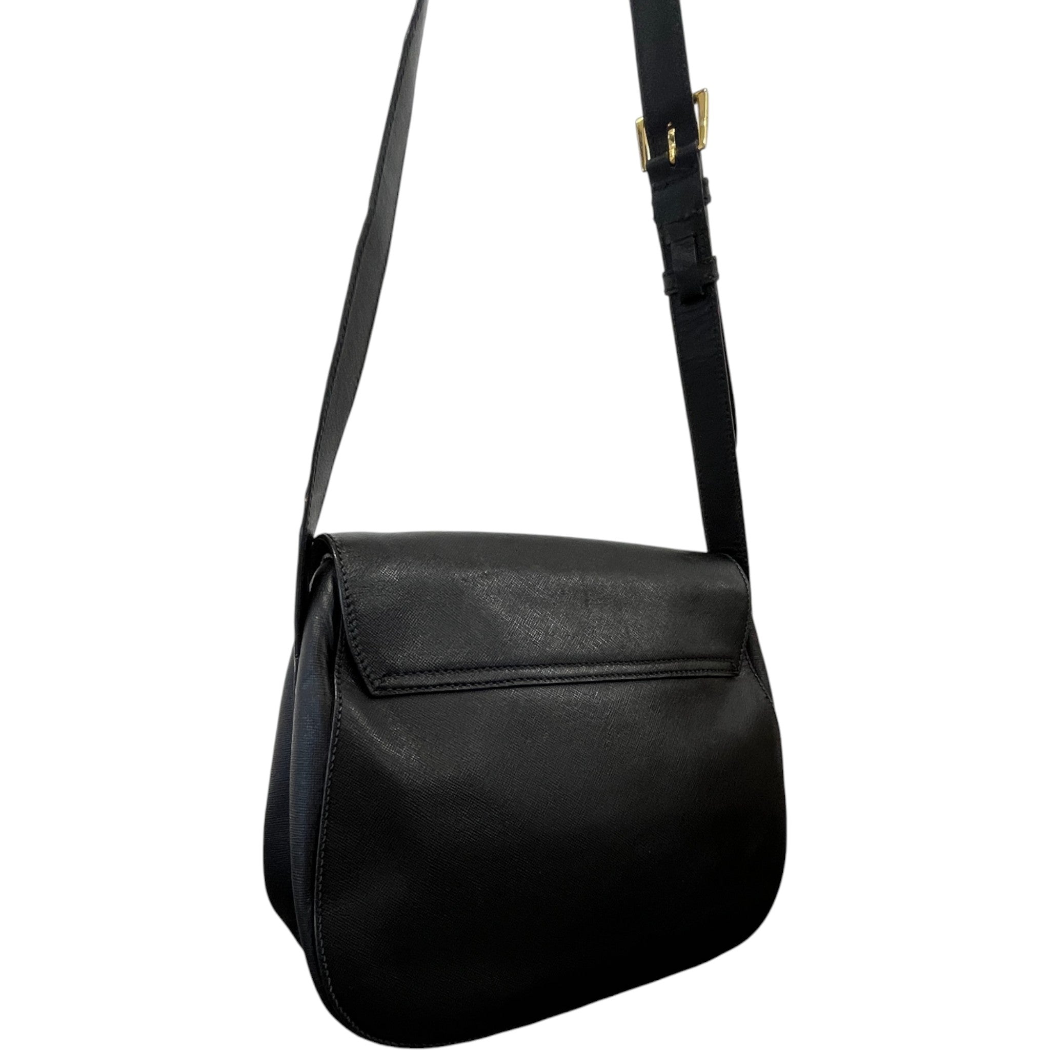 Women's Logo Buckle Crossbody Bag Black