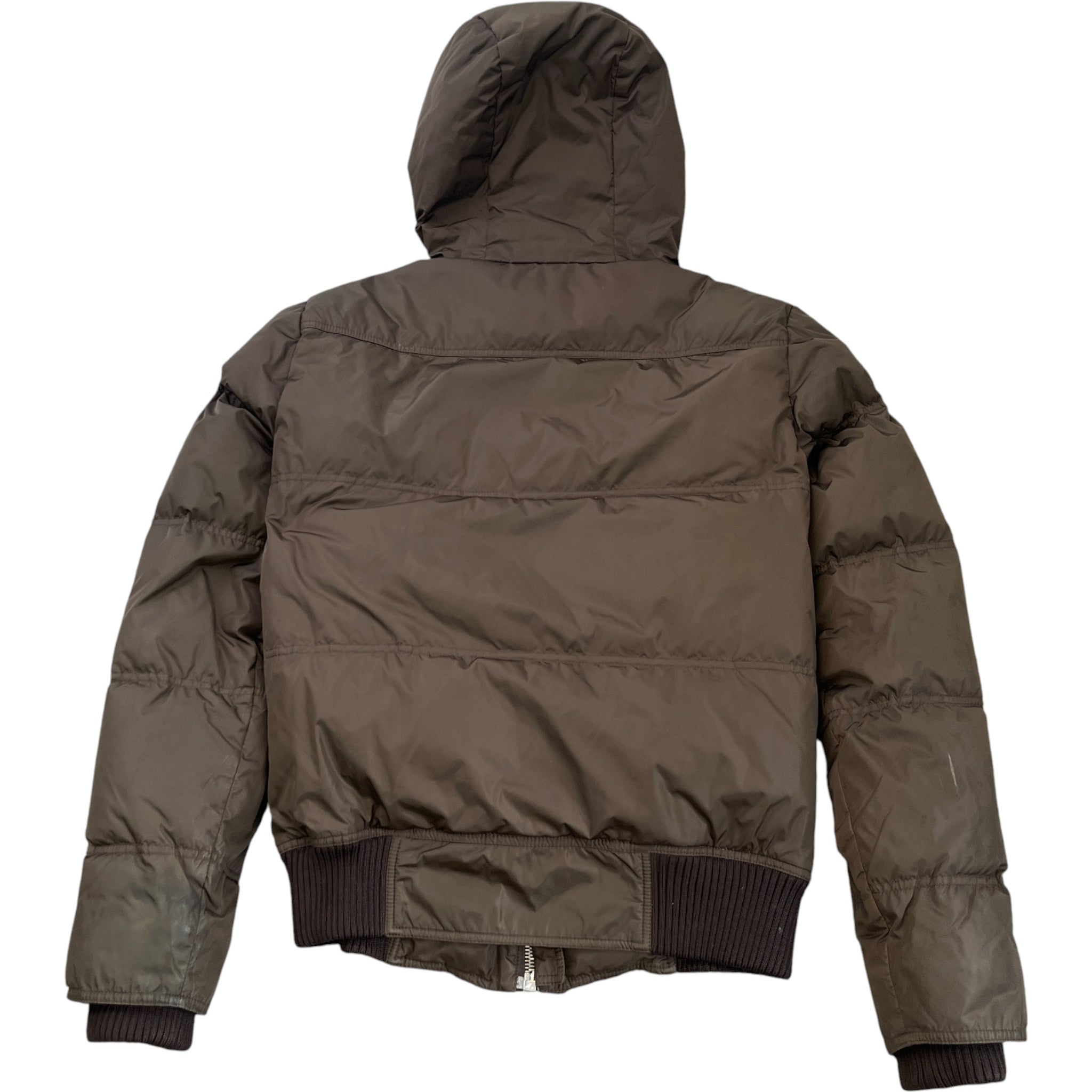 Men's Crest Emblem Badge Down Jacket Khaki Size IT 48 / M