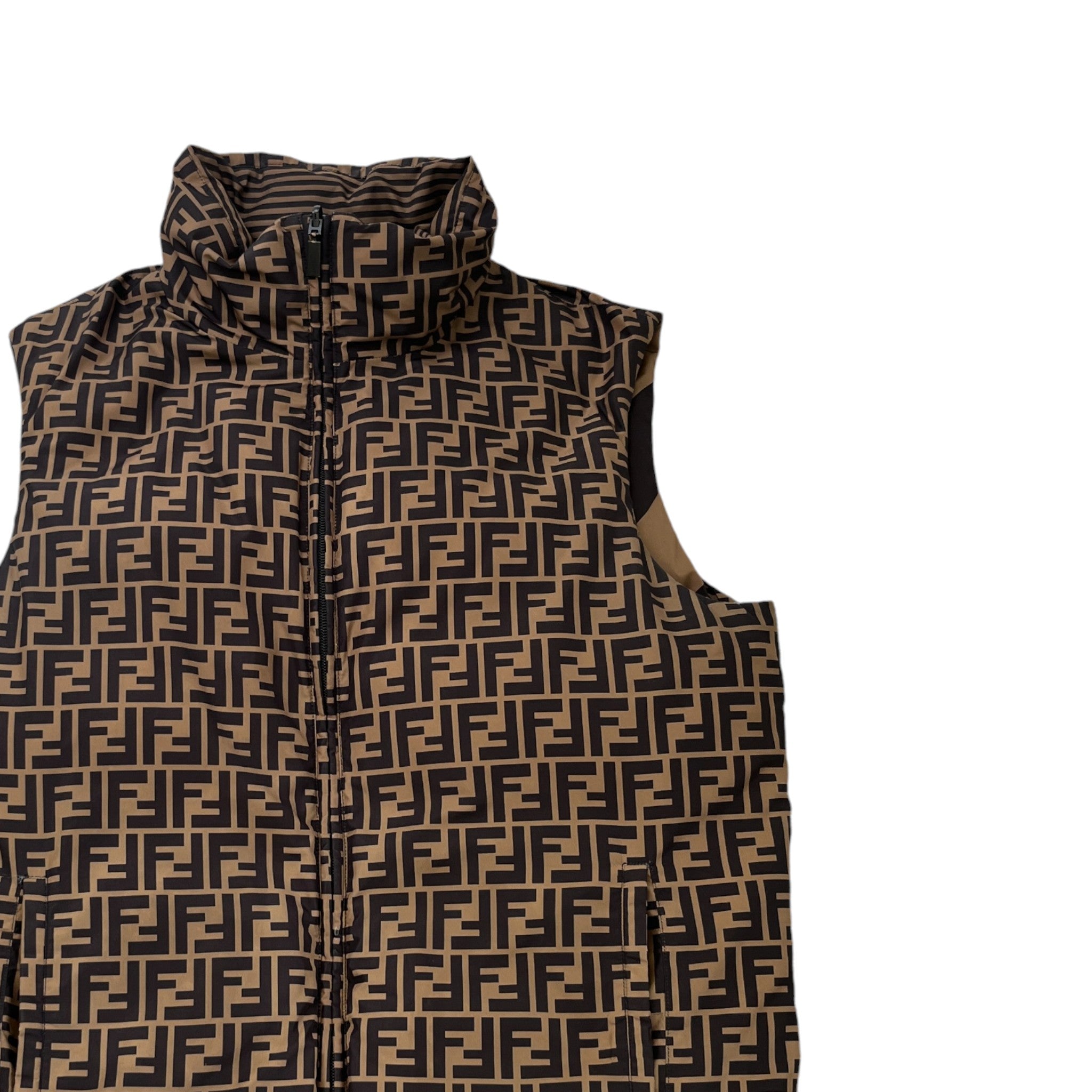 Men's Ff Monogram Reversable Gilet Brown Size IT 48 / M