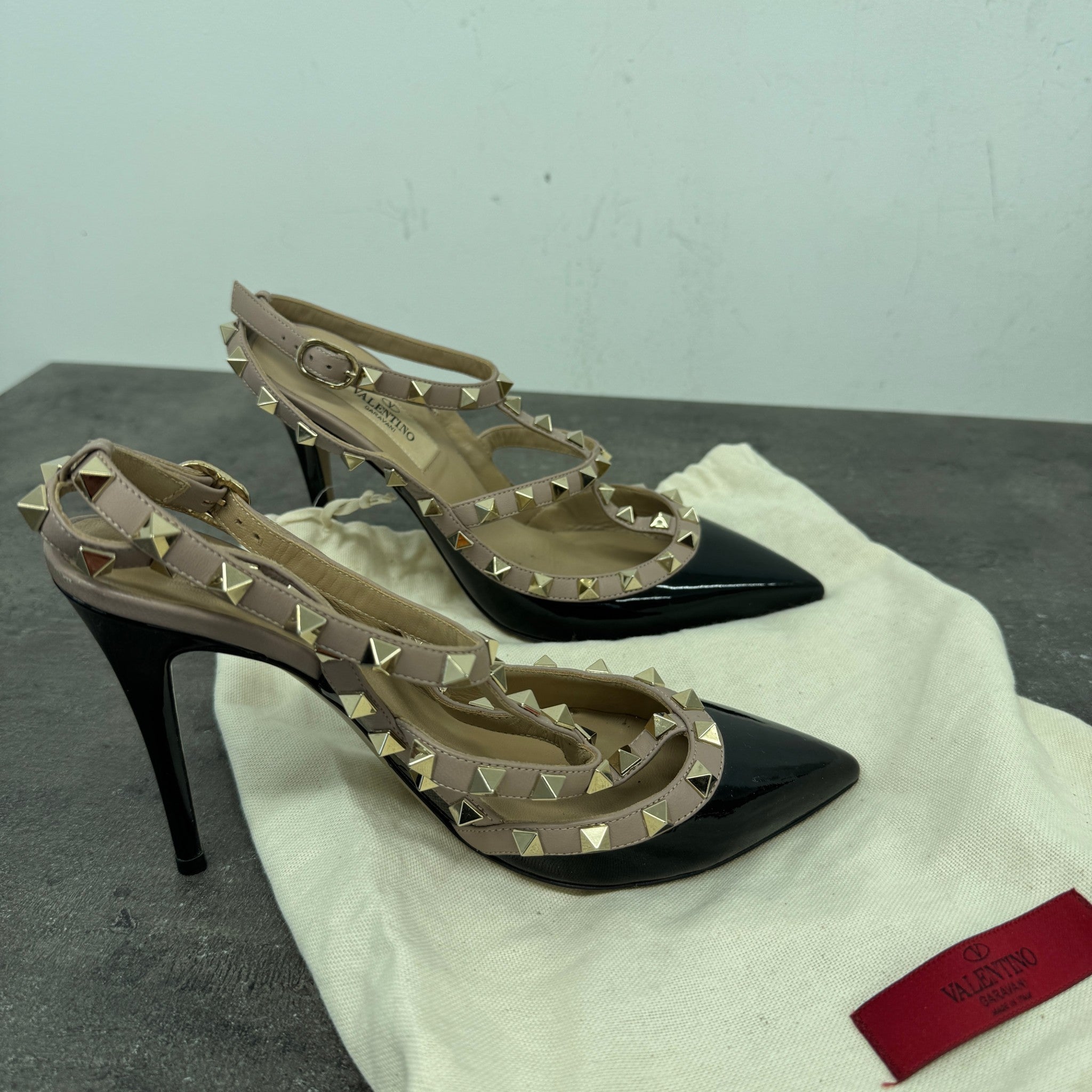 Women's Rockstud Heels Black Size EU 37 / UK 4
