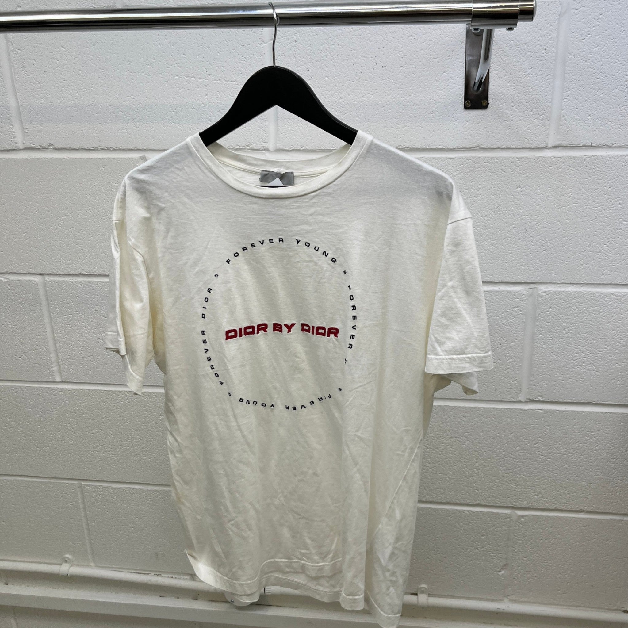 Men's Embroidered Logo T-Shirt White Size M