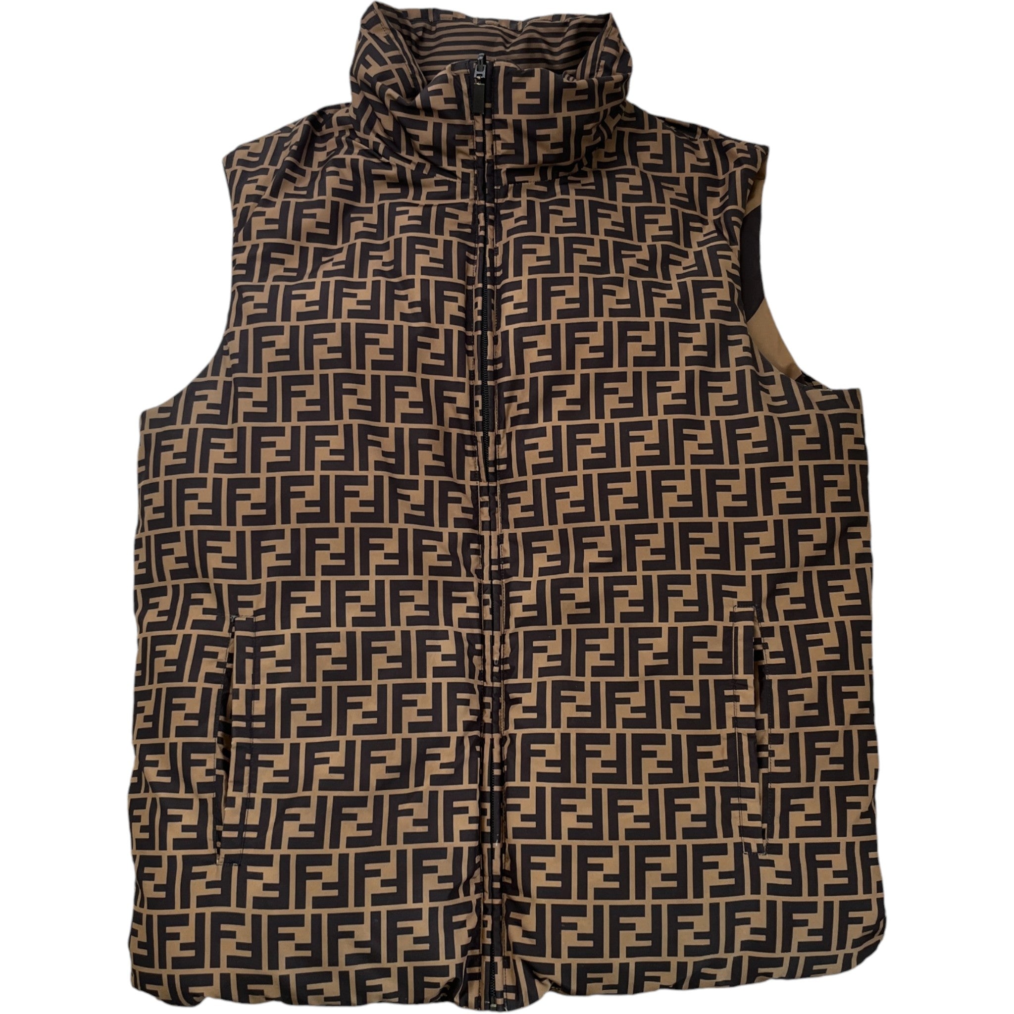 Men's Ff Monogram Reversable Gilet Brown Size IT 48 / M