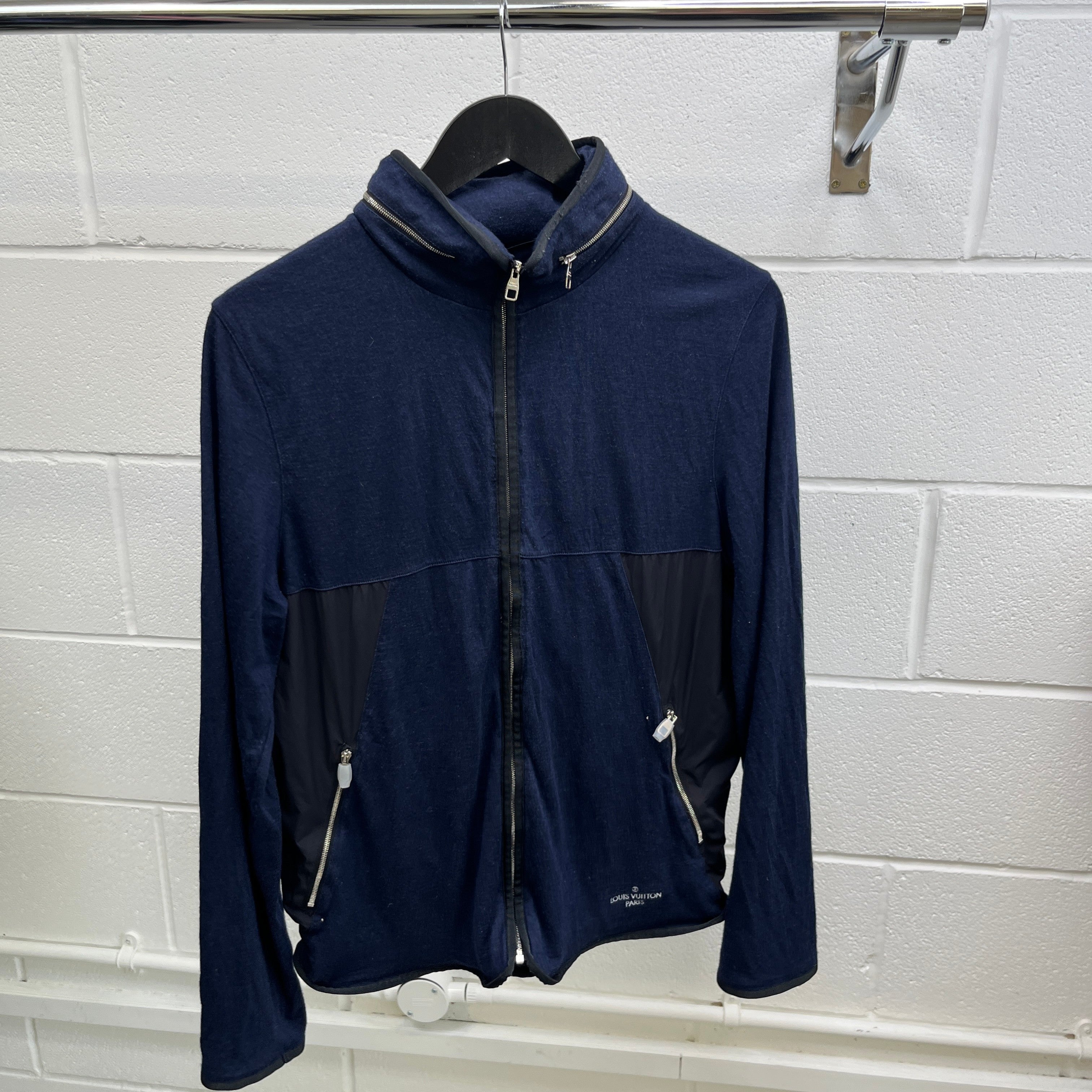 Men's Embroidered Logo Jacket Navy Size M