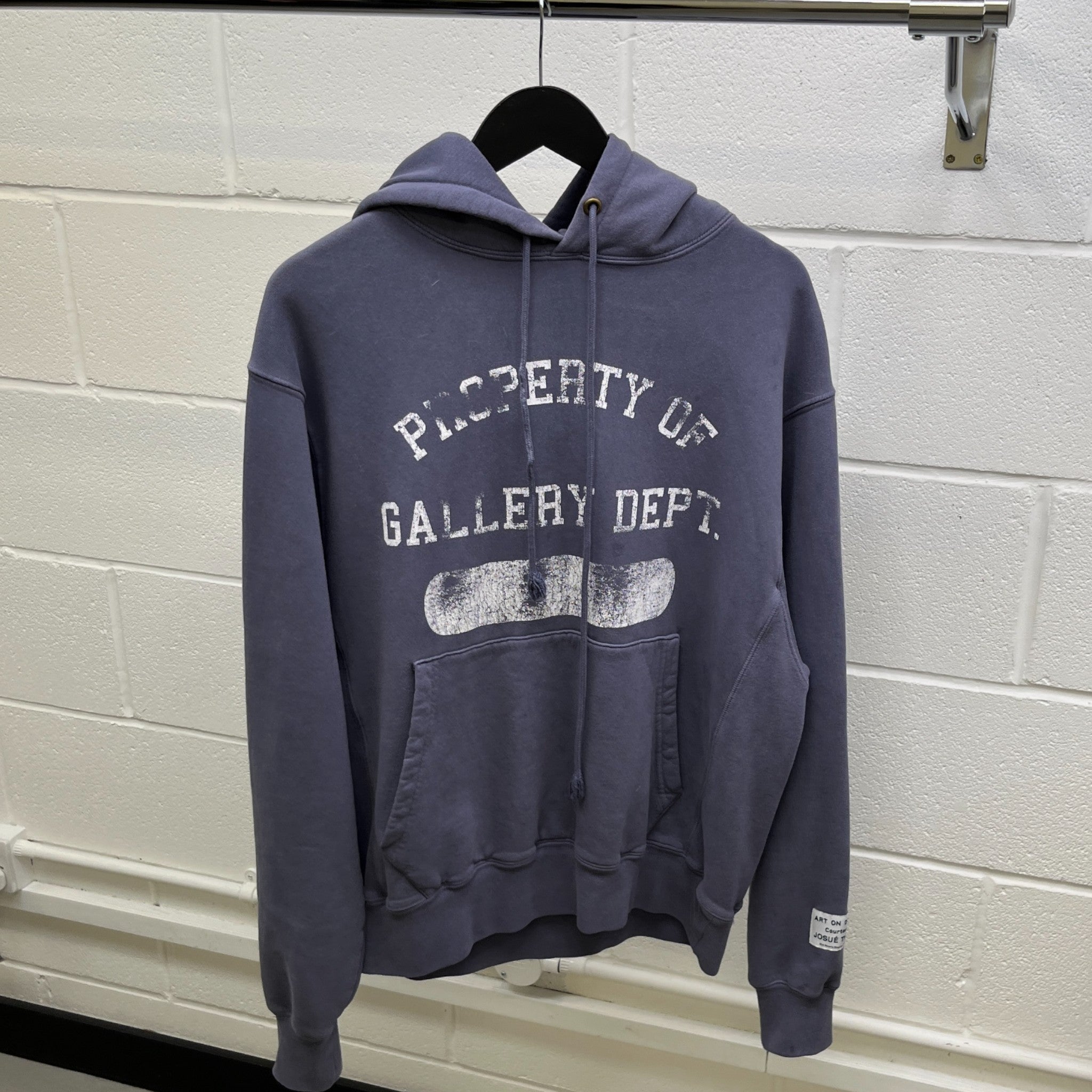 Men's Logo Print Hoodie Blue Size M