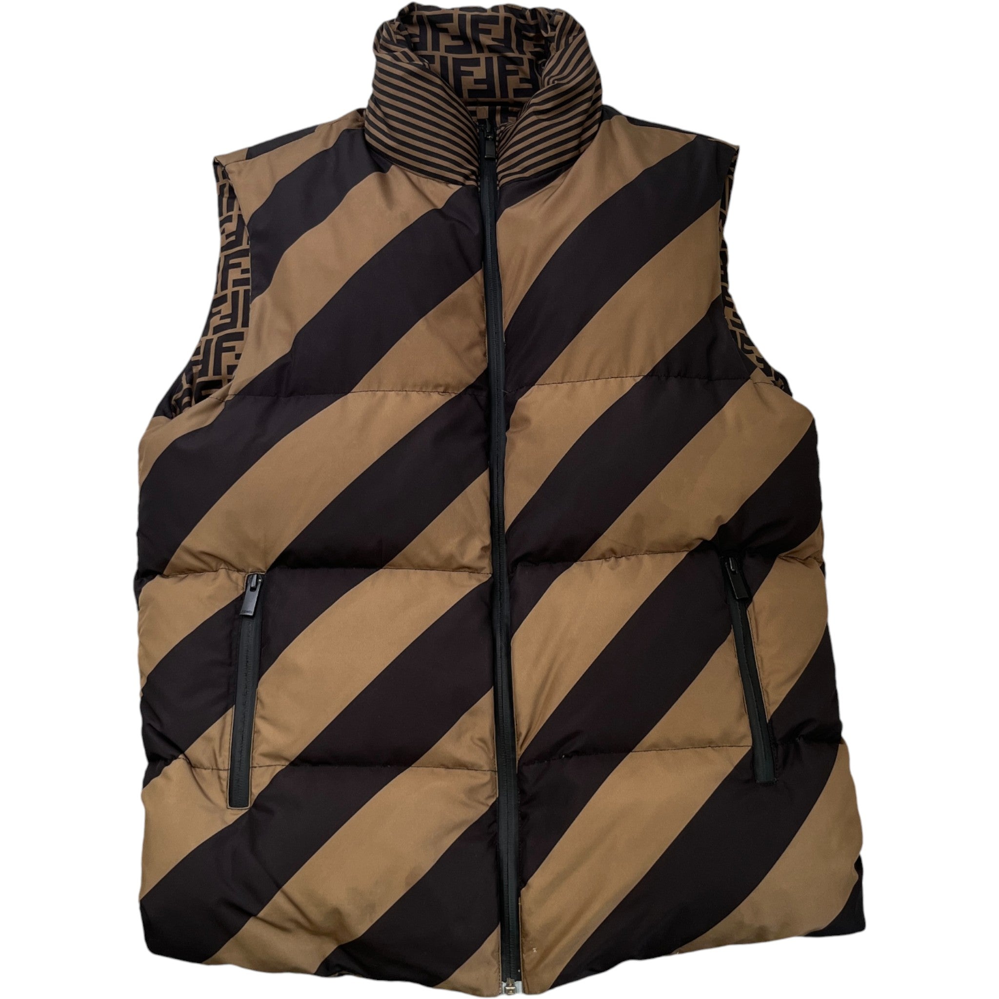 Men's Ff Monogram Reversable Gilet Brown Size IT 48 / M