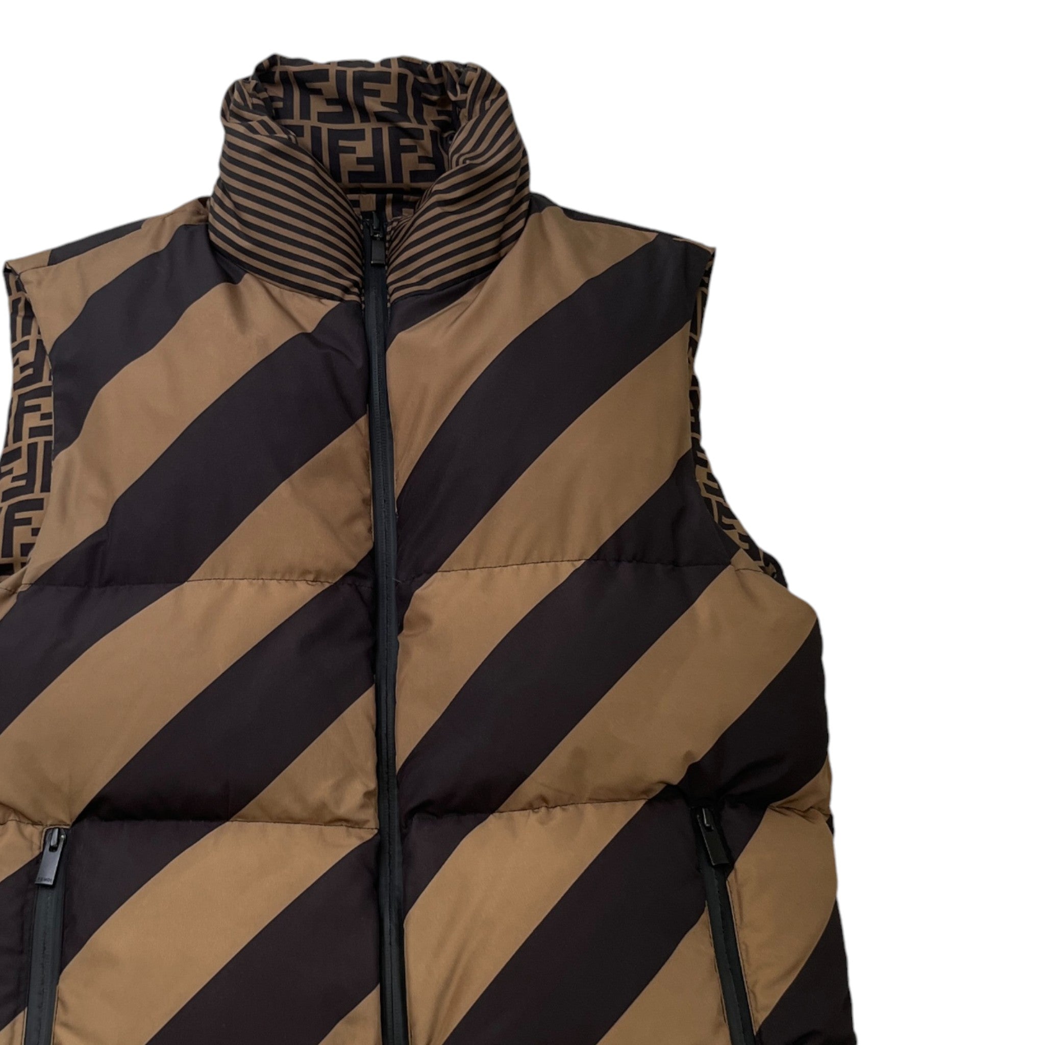 Men's Ff Monogram Reversable Gilet Brown Size IT 48 / M