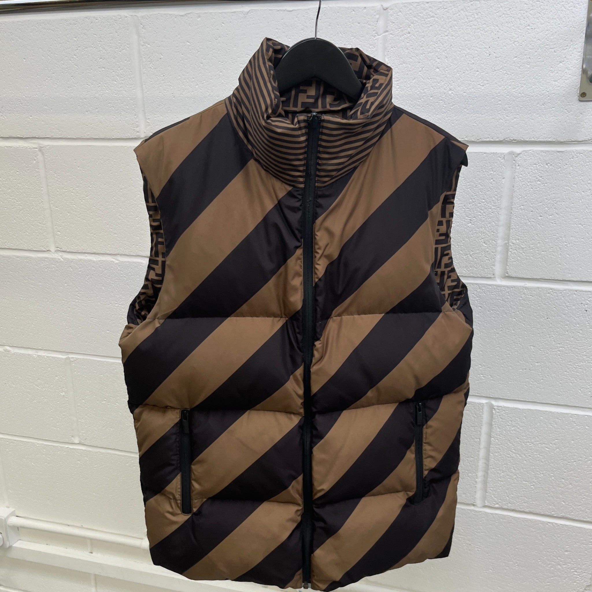 Men's Ff Monogram Reversable Gilet Brown Size IT 48 / M