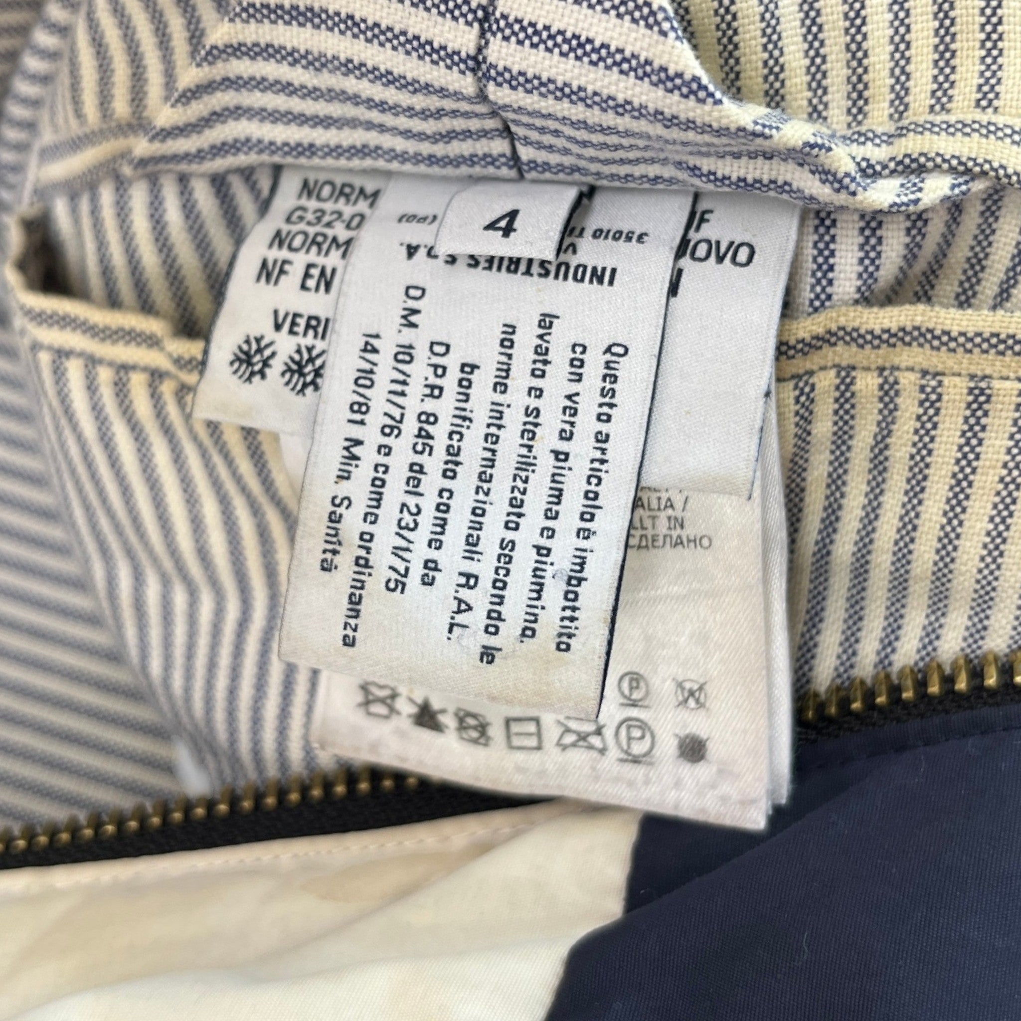 Men's Gamme Bleu Contrast Panels Down Jacket Navy Size L