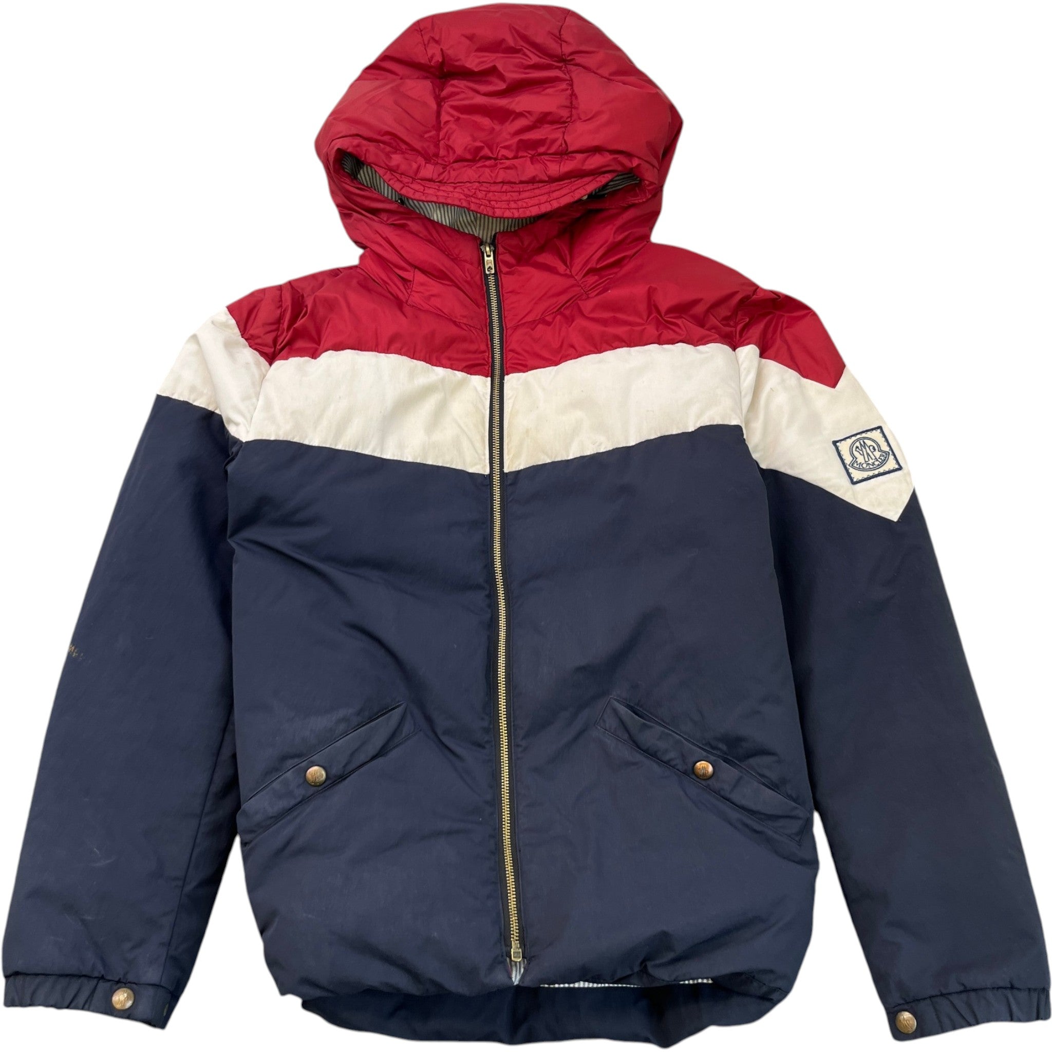 Men's Gamme Bleu Contrast Panels Down Jacket Navy Size L