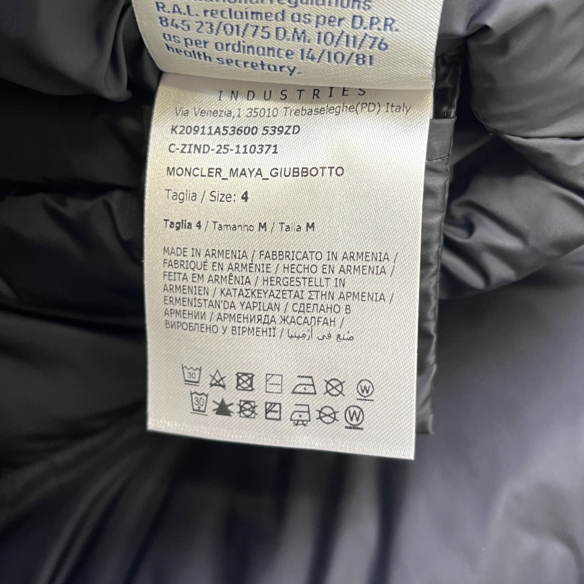 Men's Maya Down Jacket Black Size 4 / XL