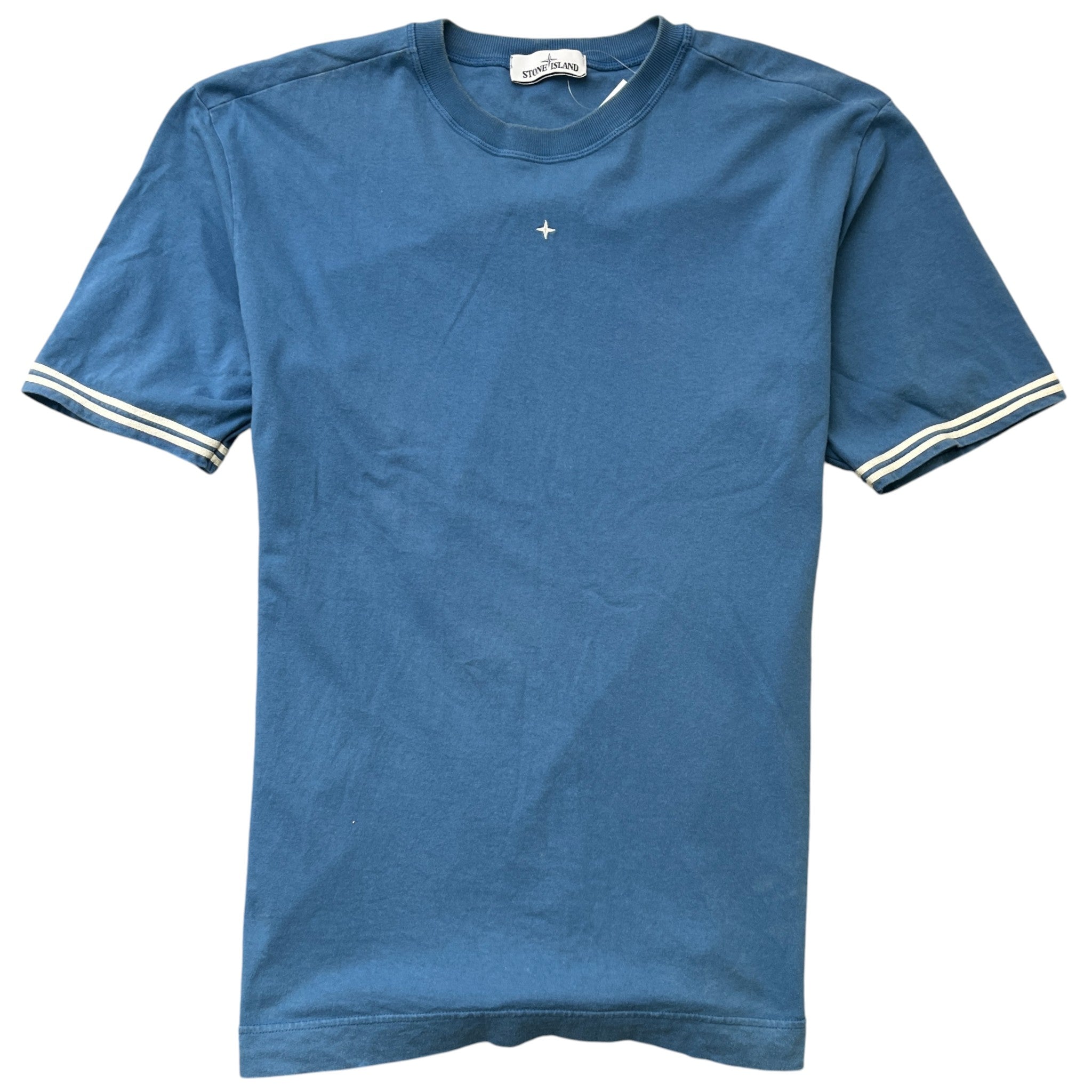 Men's Embroidered Logo T-Shirt Blue Size XXL